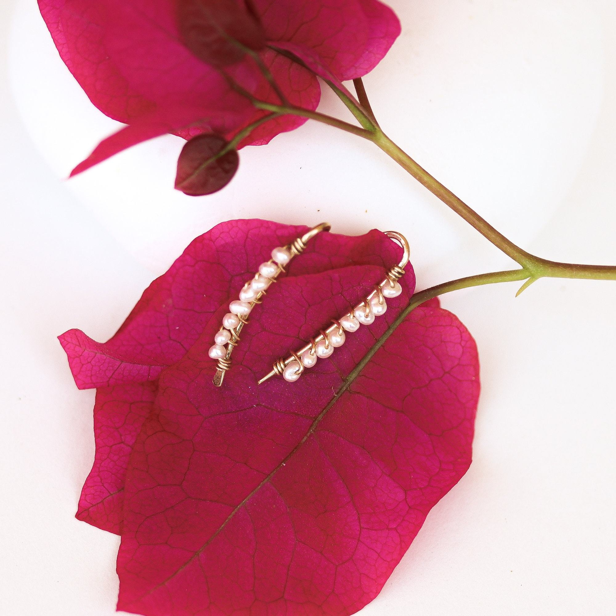Black Pearl Ear Climbers