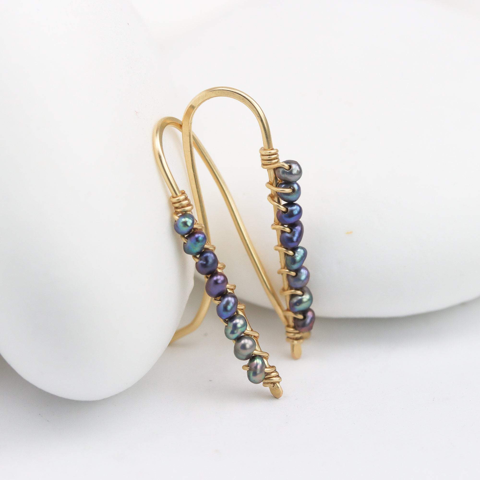 Black Pearl Ear Climbers