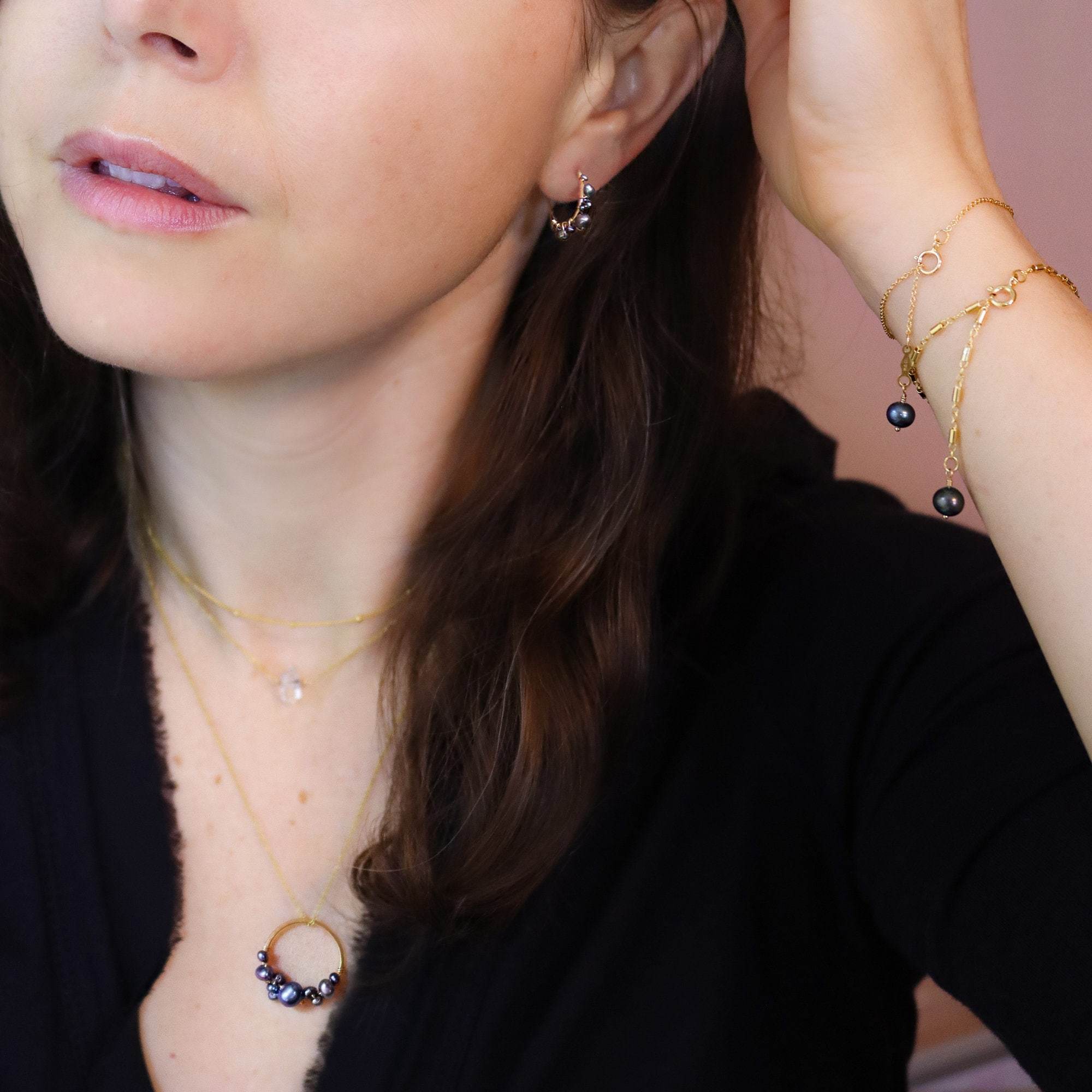 Bubbly Pearl Hoops
