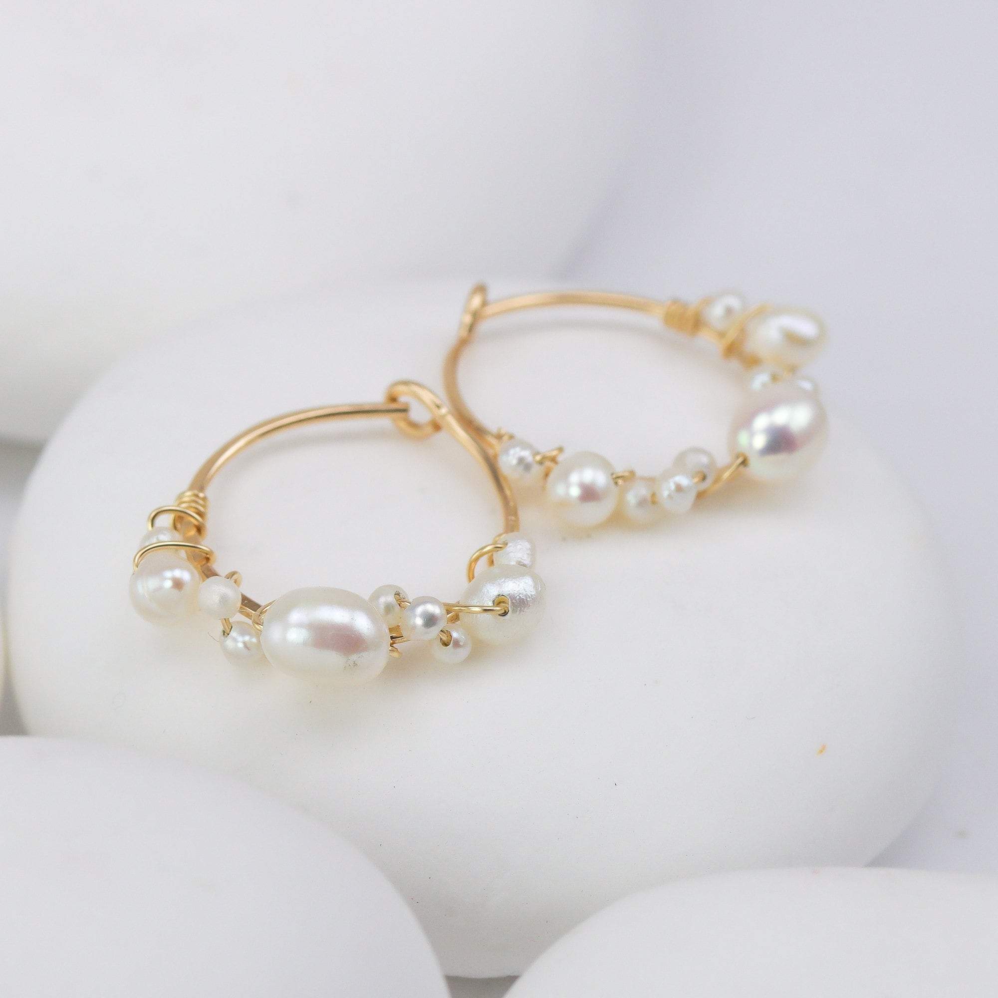 Bubbly Pearl Hoops