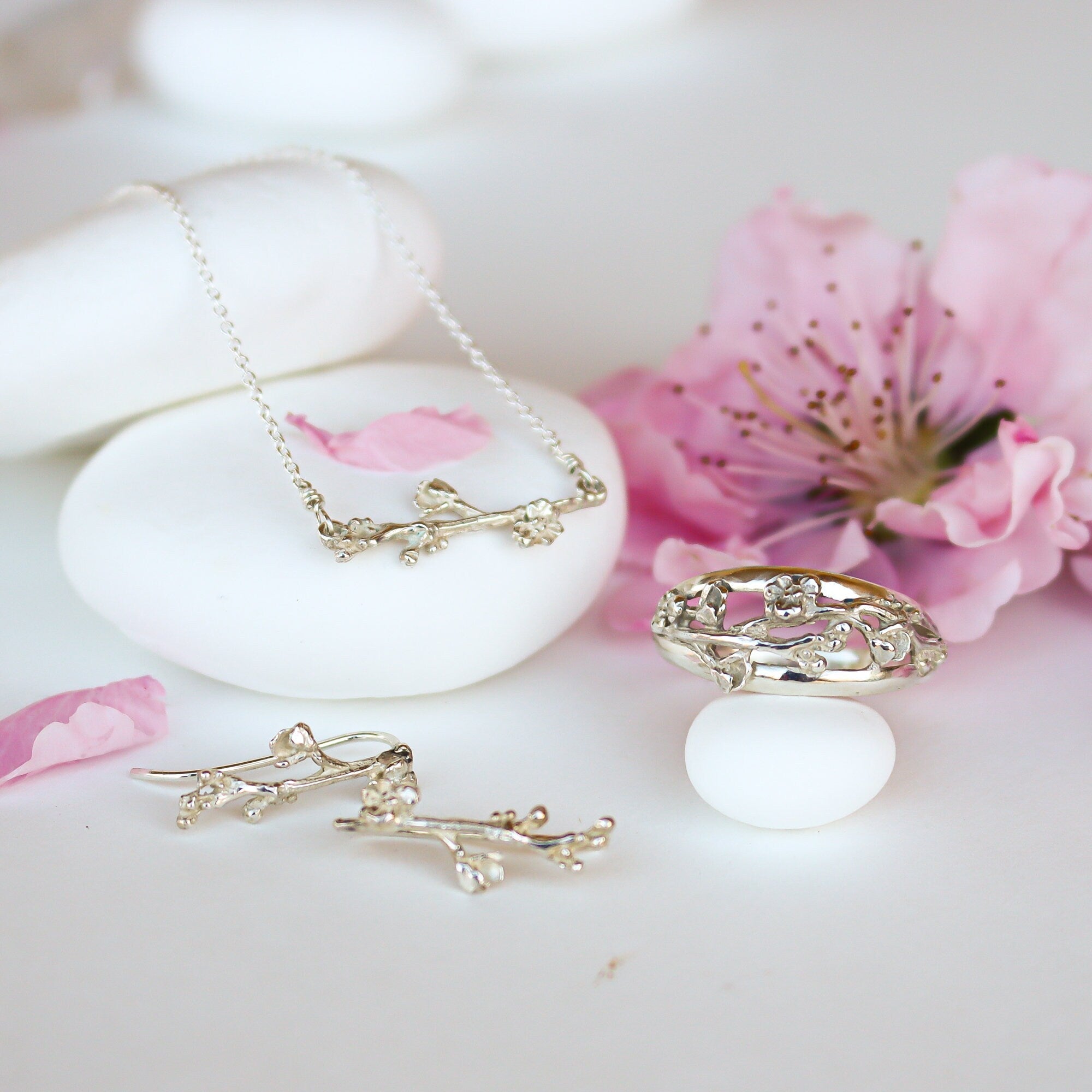 Cherry Blossom Ear Climbers