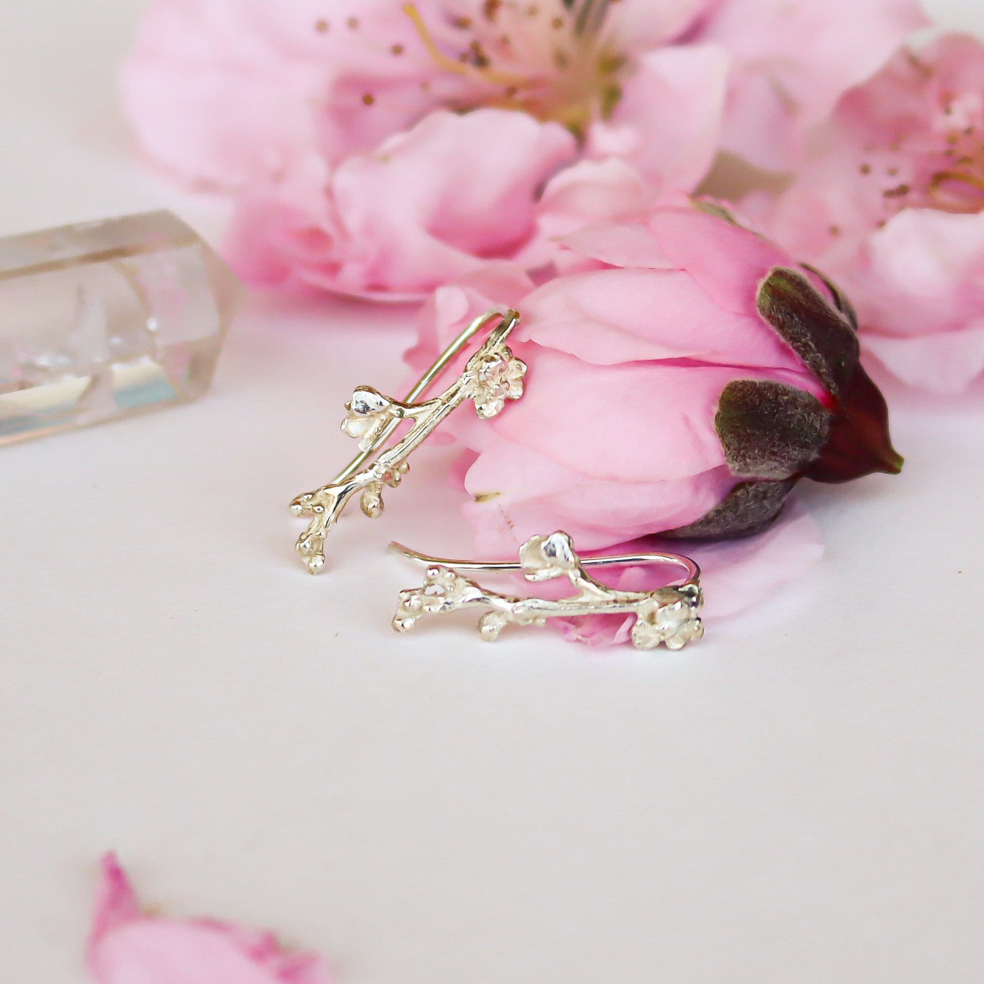 Cherry Blossom Ear Climbers