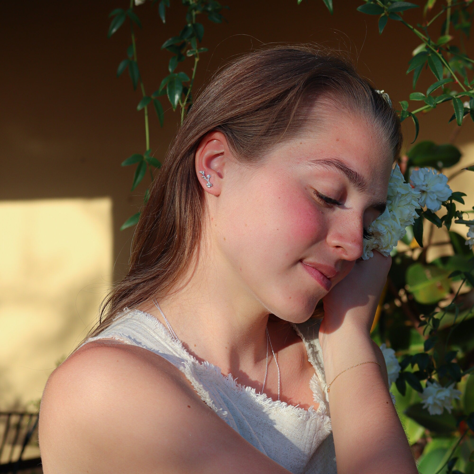 Cherry Blossom Ear Climbers