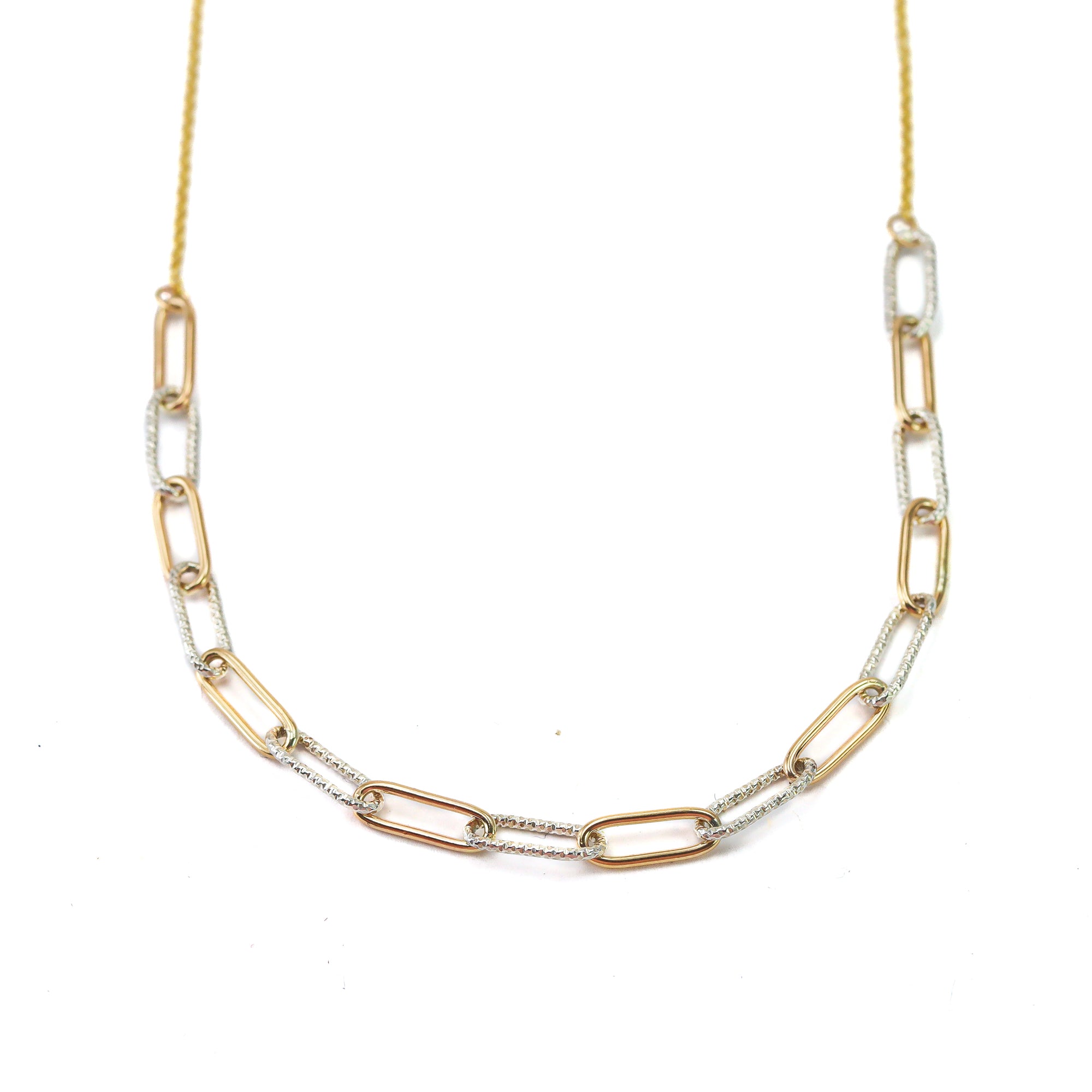 Chunky Paperclip Chain Necklace in Gold Fill and Silver