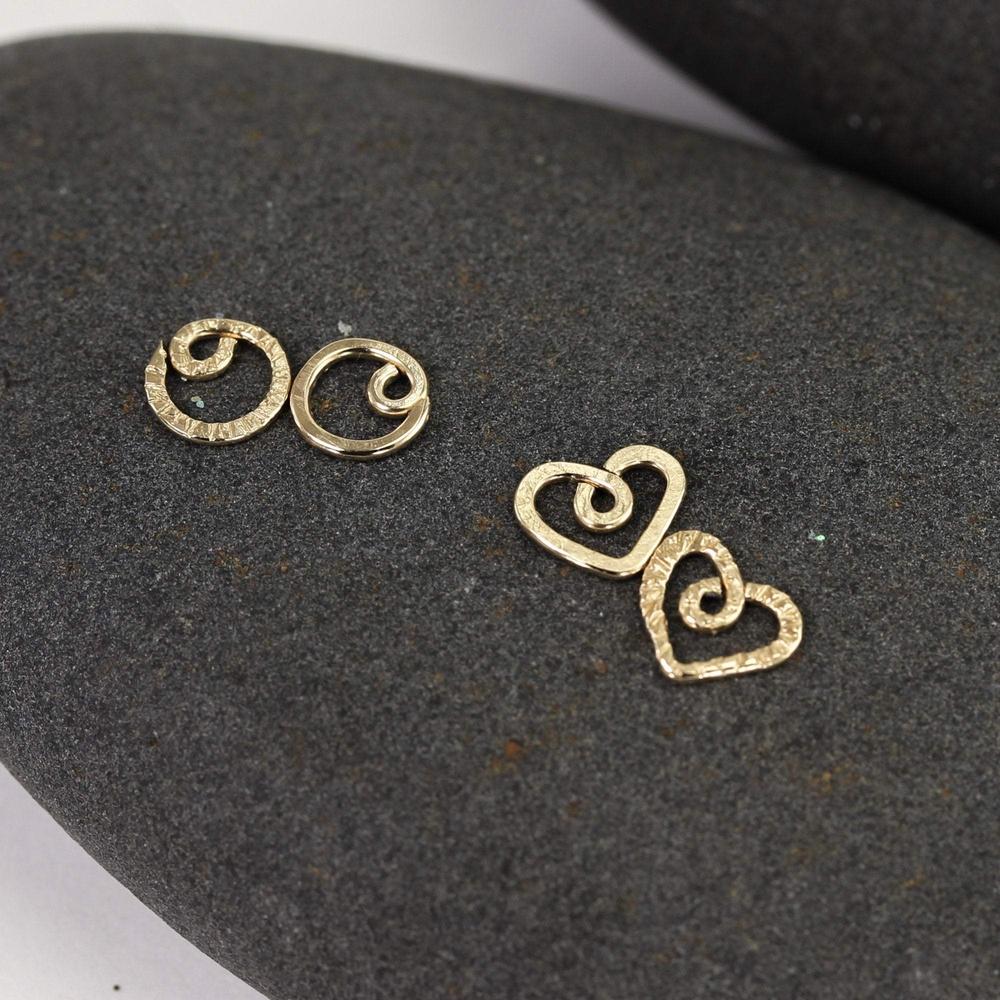 Earring Jackets in Circles and Hearts