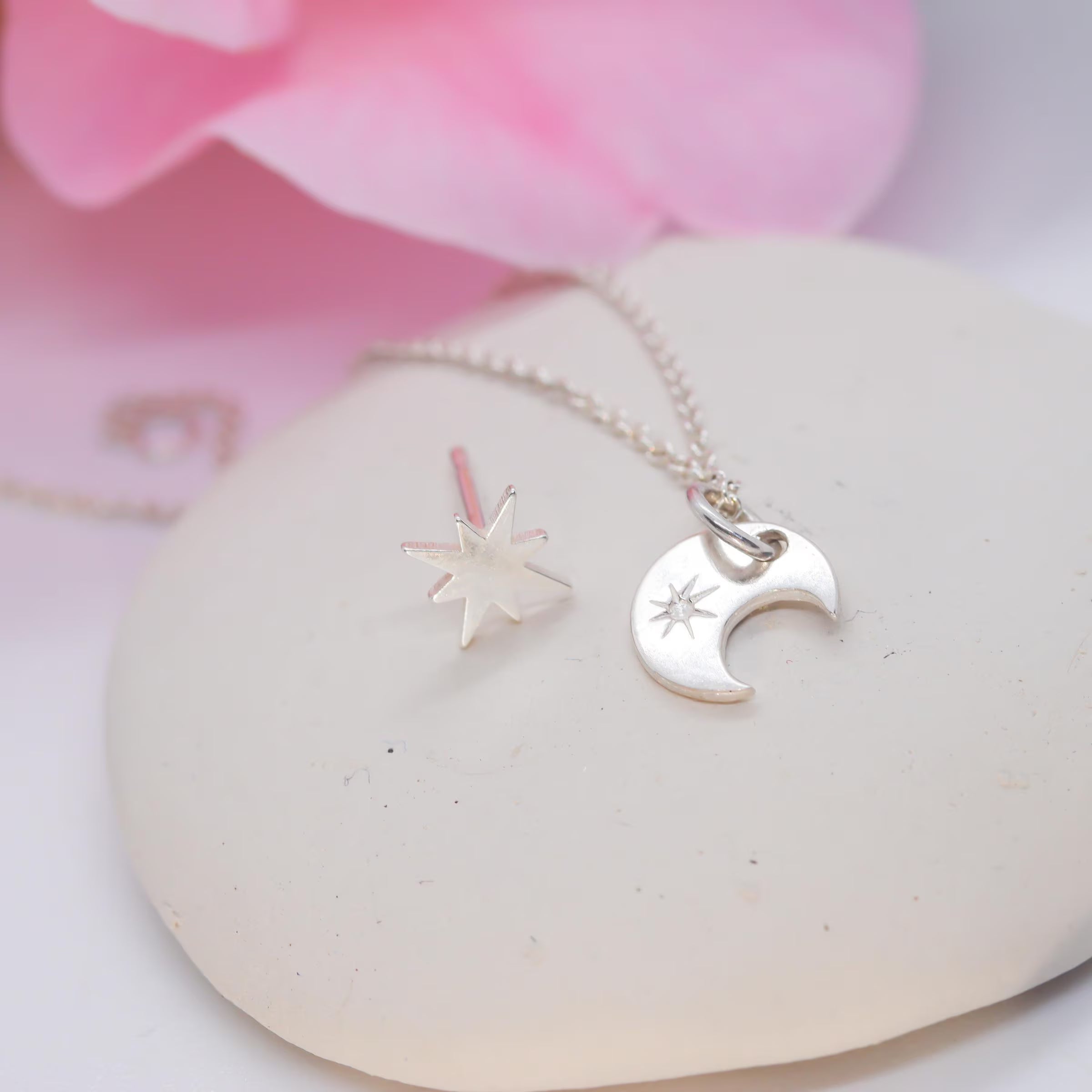 Eight‑Point Pole Star Stud Earrings