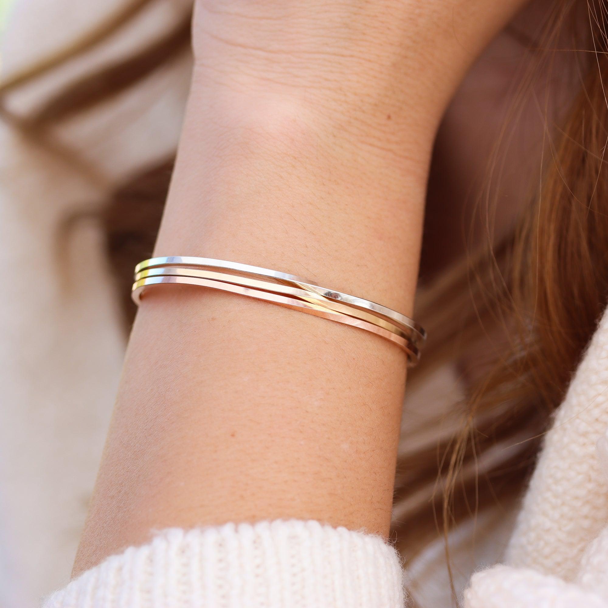 Gold Cuff Set - Twist and Sparkle