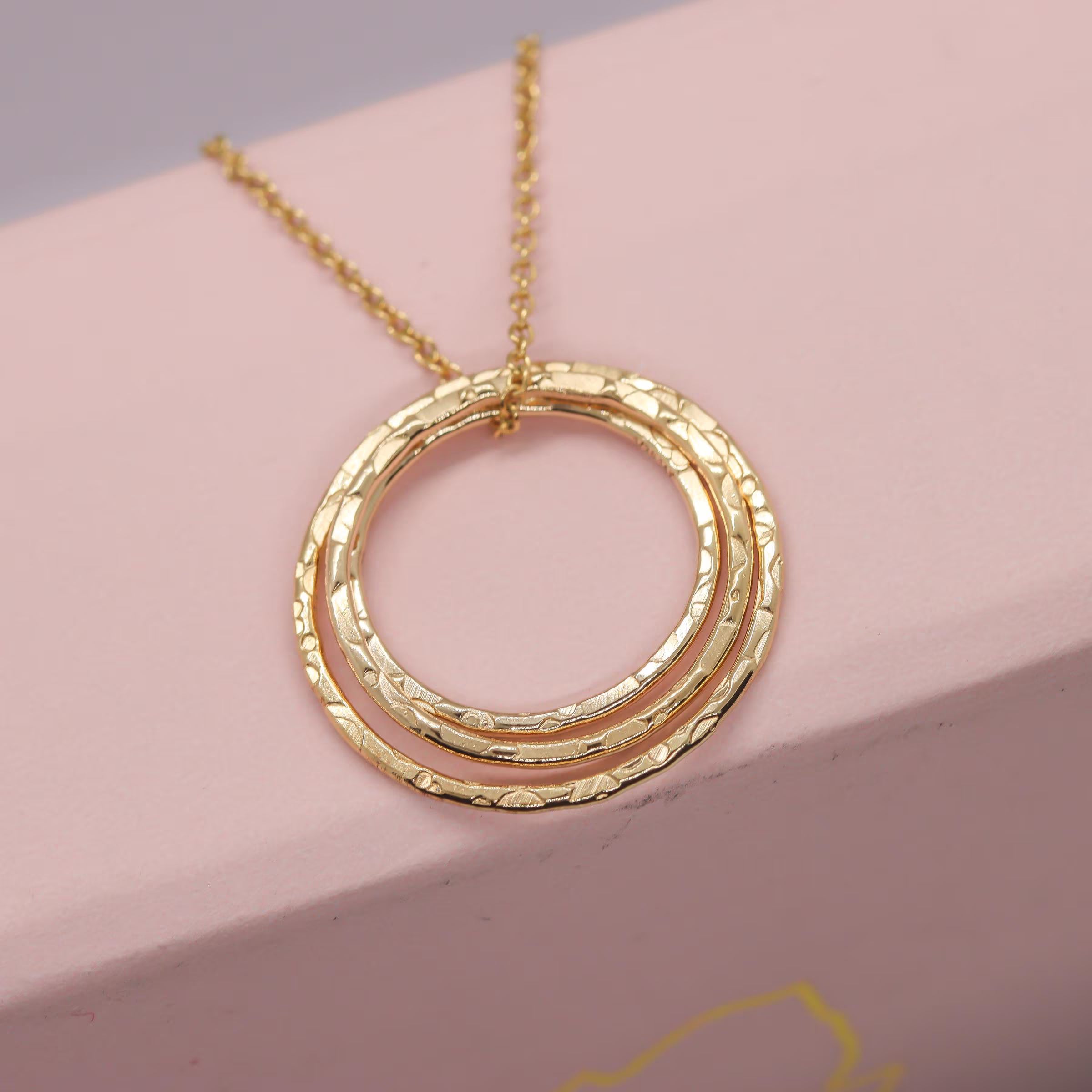 Hammered Circle Pendant Necklace