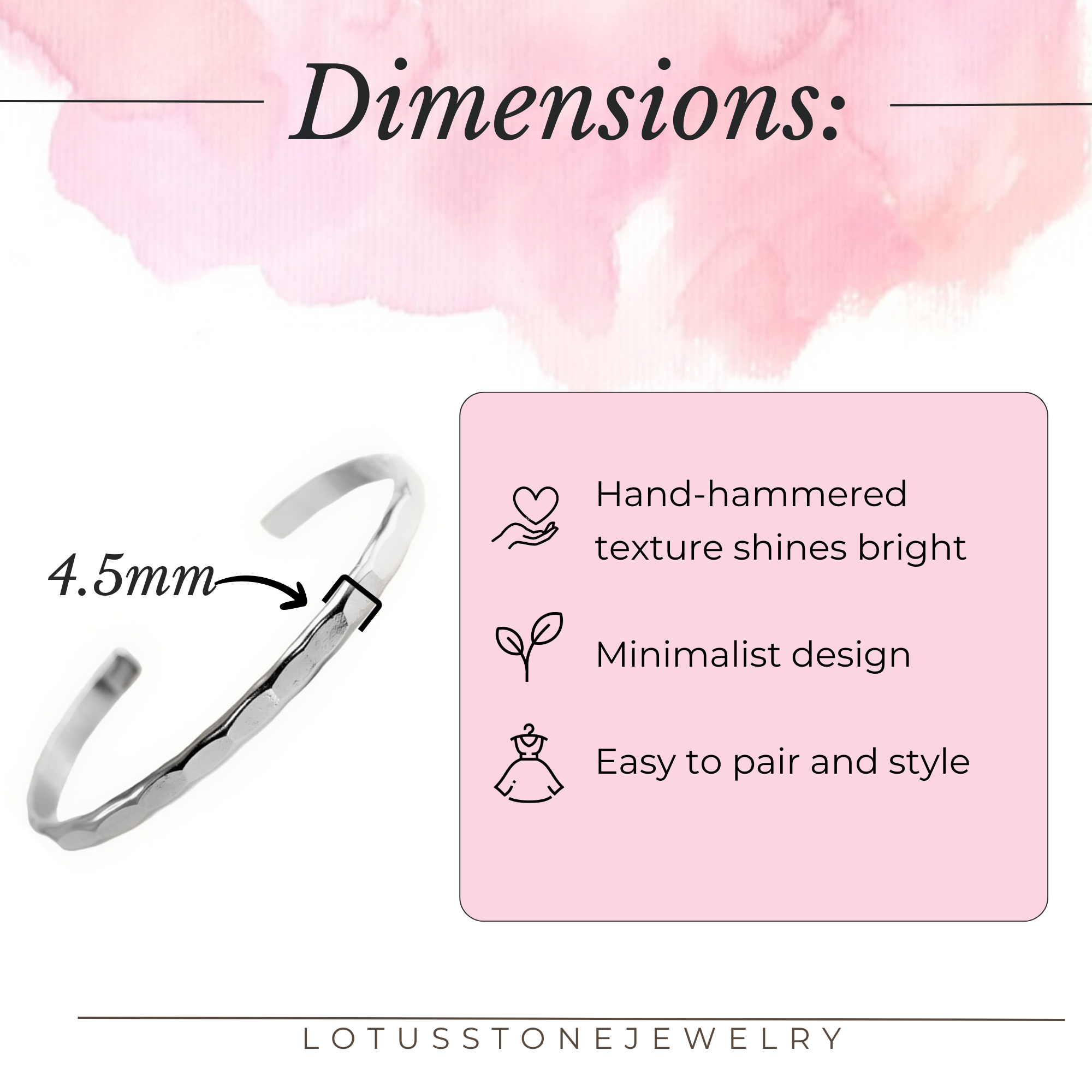 Hammered Cuff Set in Silver