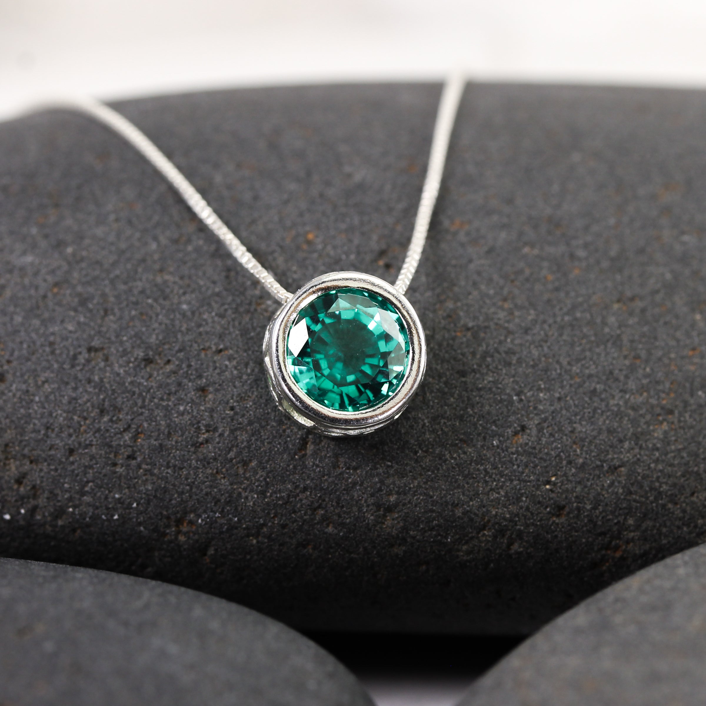 Solitaire Birthstone Slider Necklace