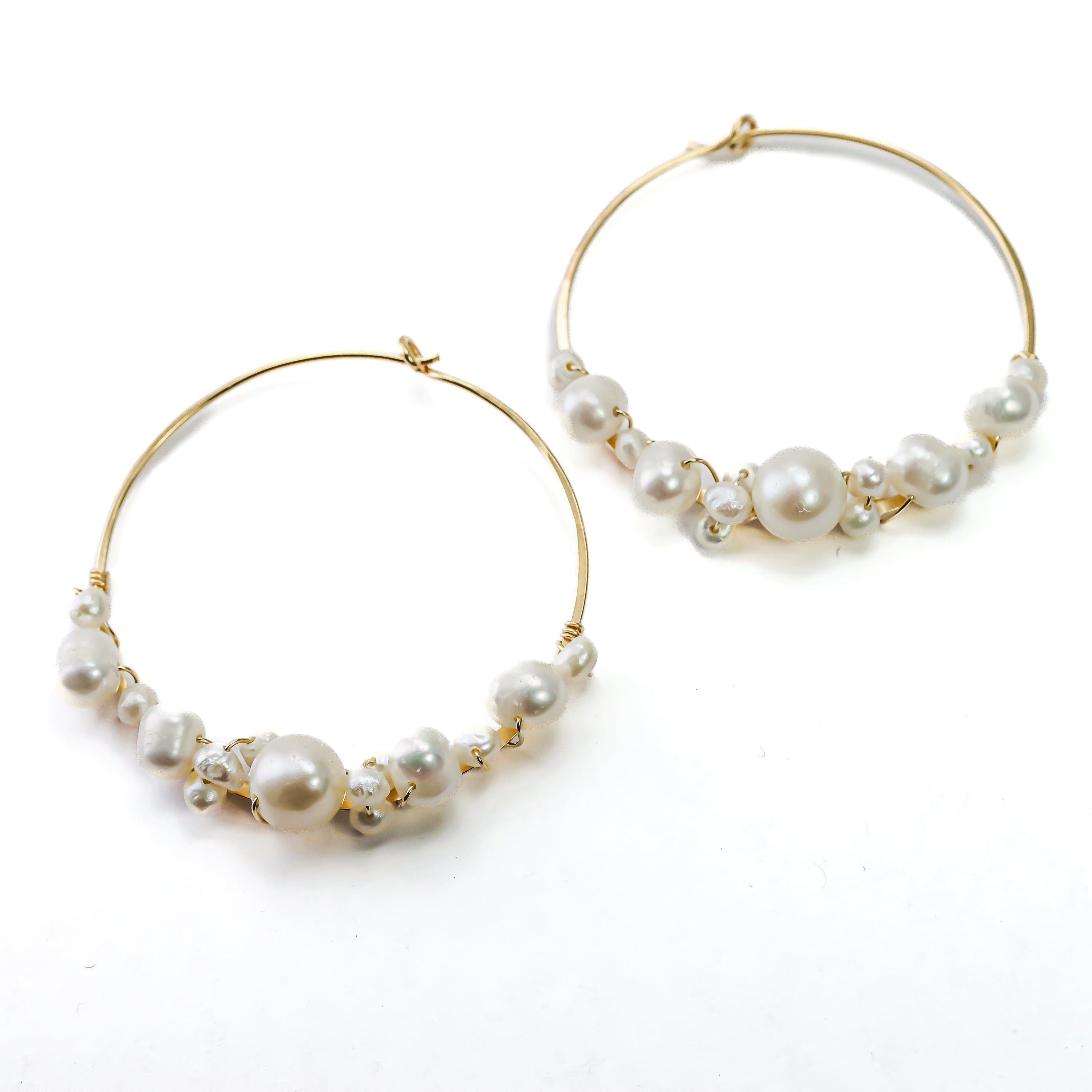 Large Bubbly Pearl Hoops