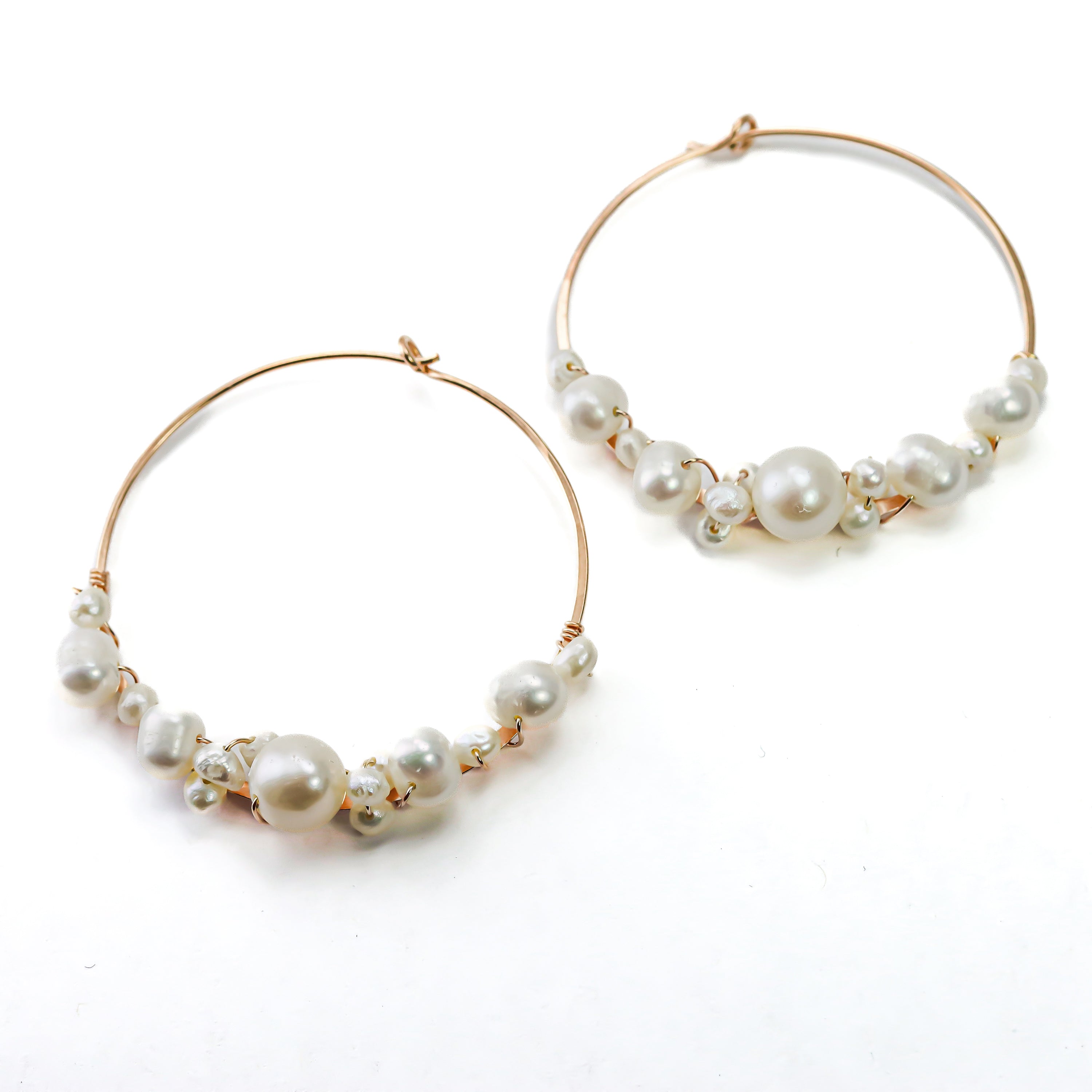 Large Bubbly Pearl Hoops