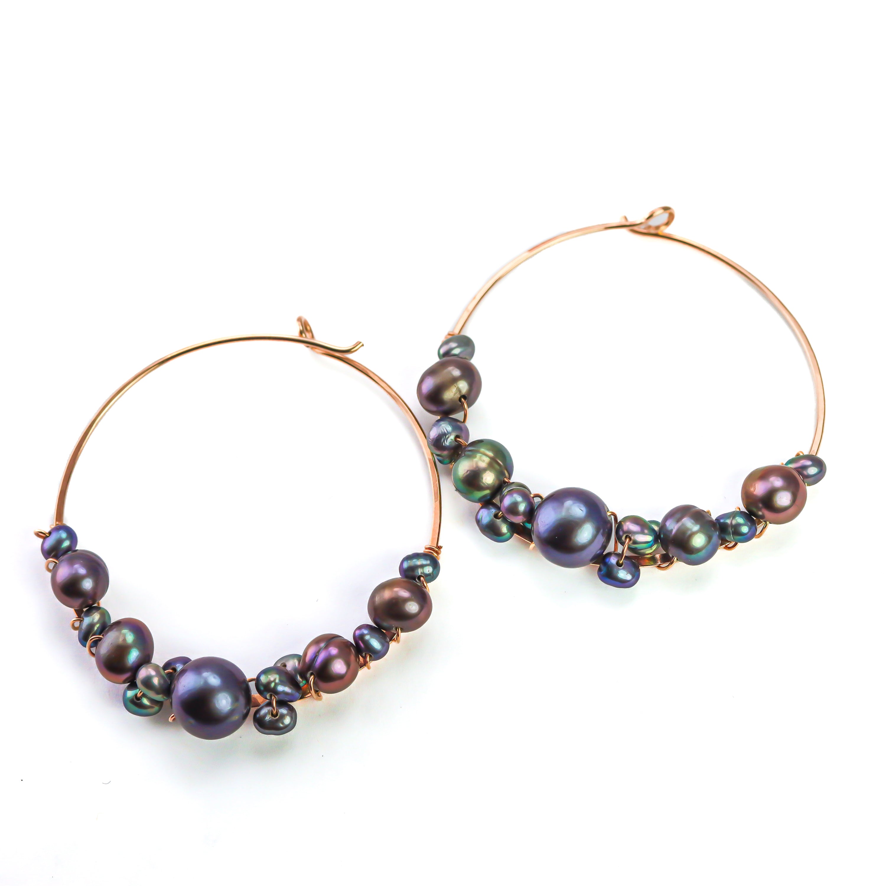Large Bubbly Pearl Hoops