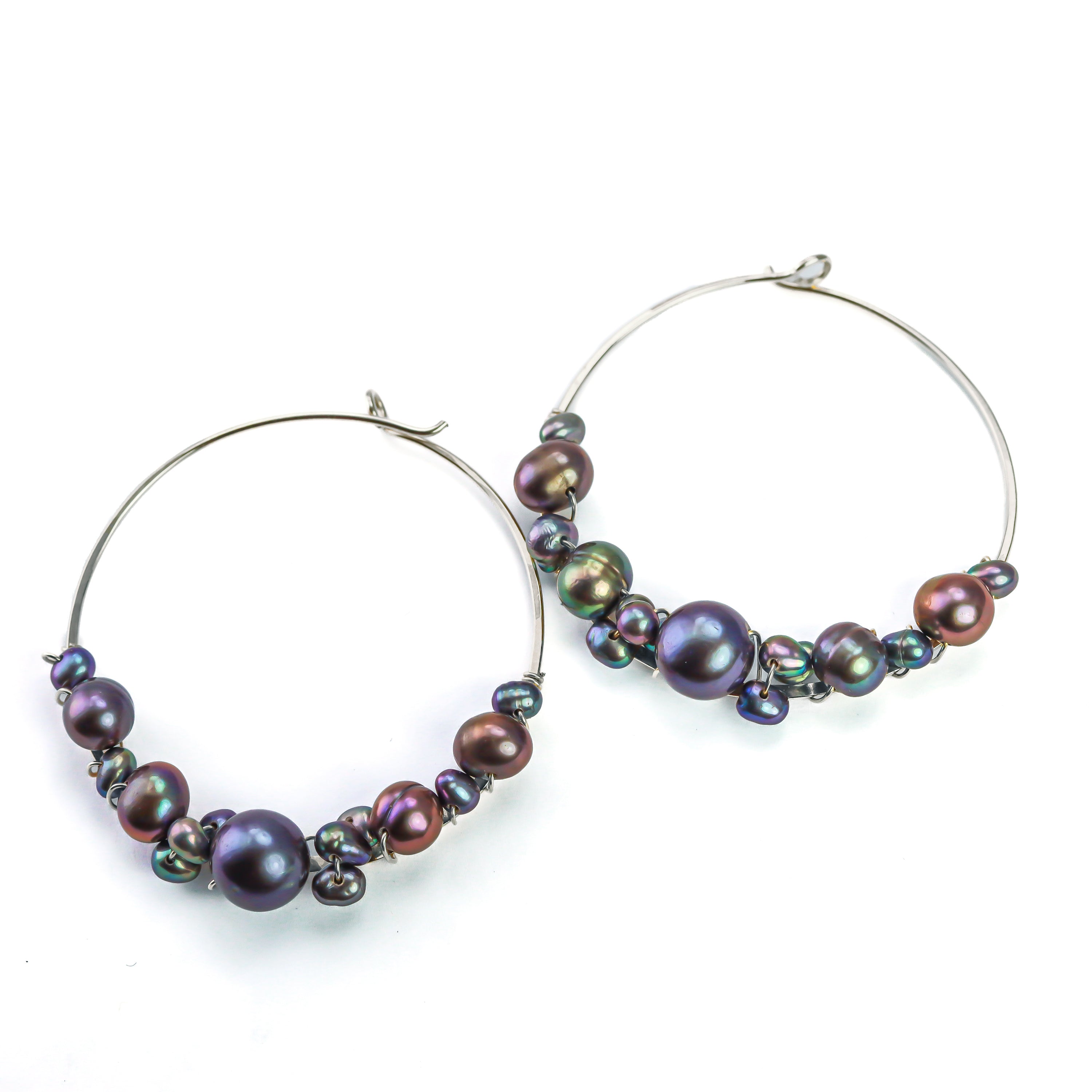Large Bubbly Pearl Hoops