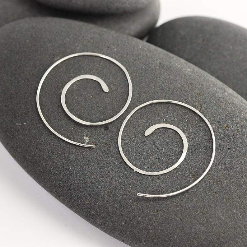 Large Spiral Hoop Earrings