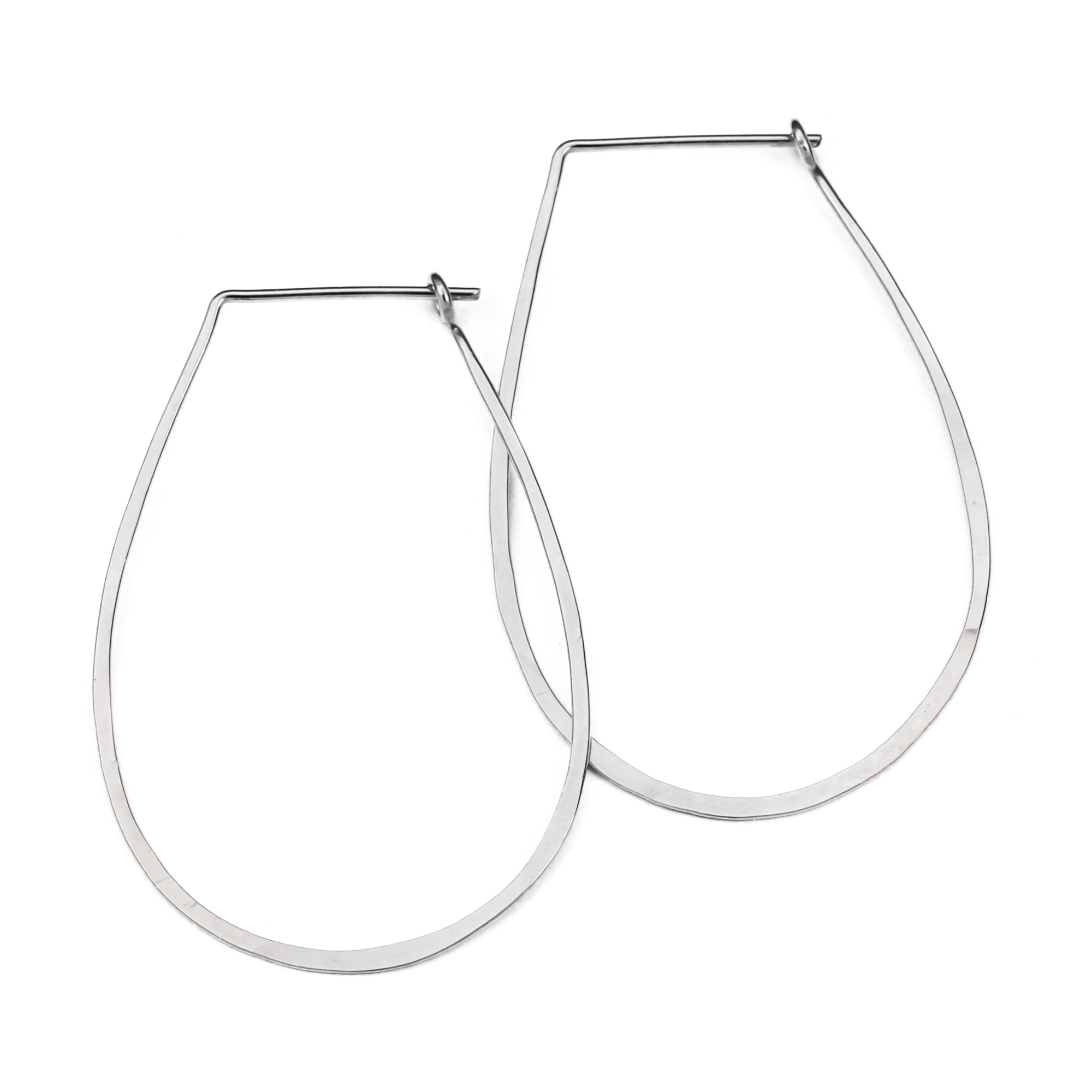 Large Teardrop Hoop Earrings