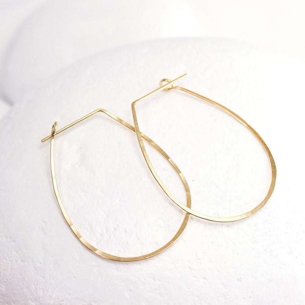 Large Teardrop Hoop Earrings