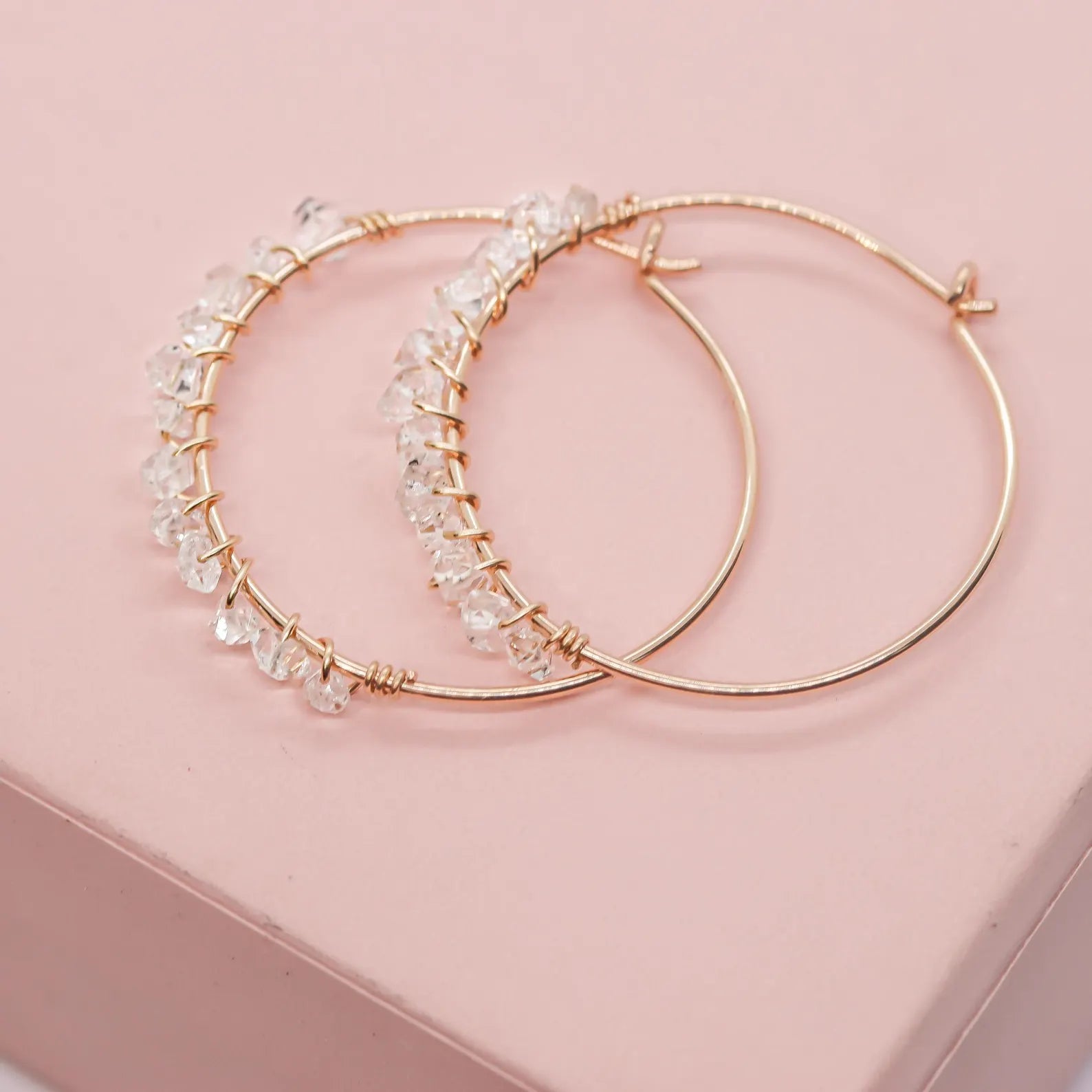 Pave Style Herkimer Hoops