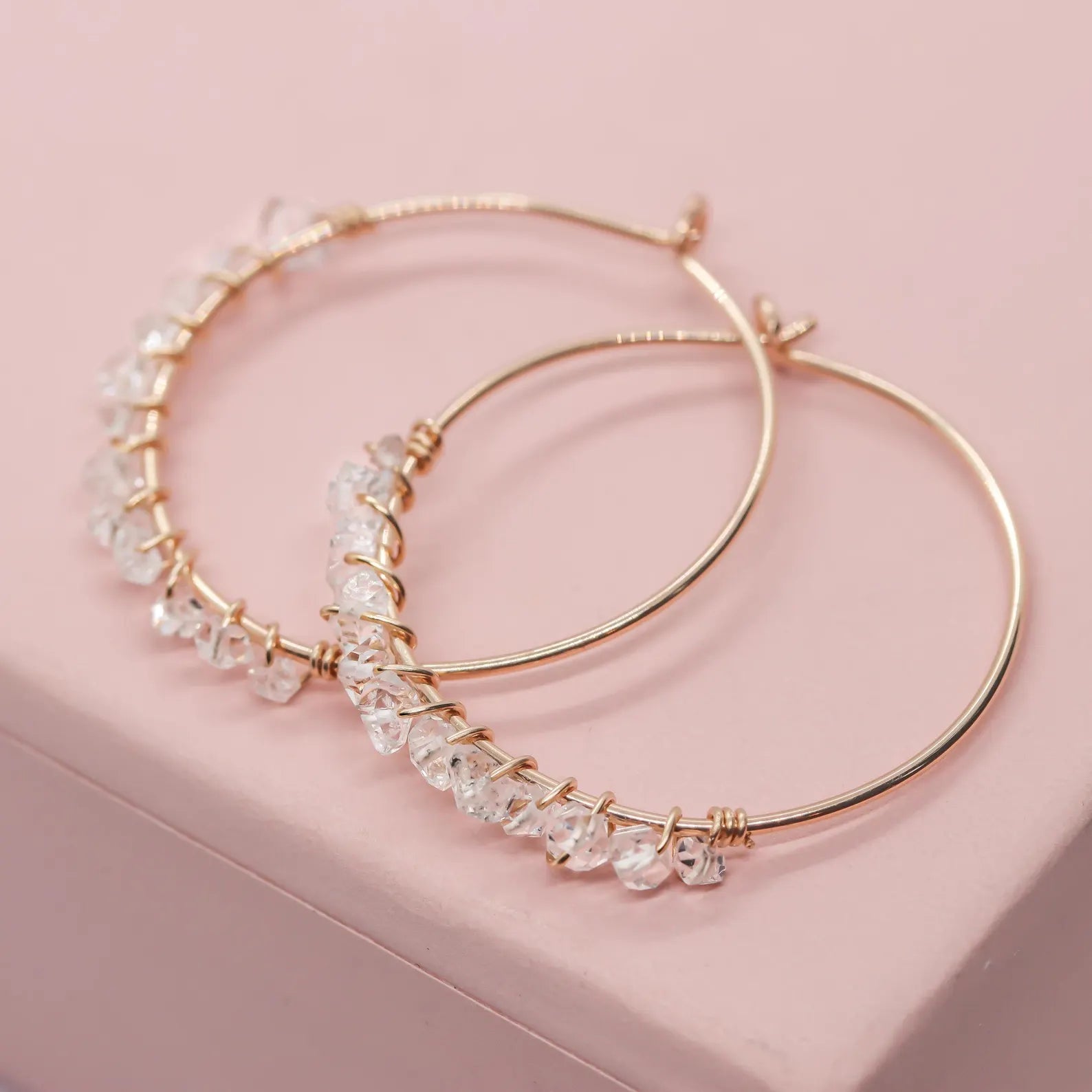 Pave Style Herkimer Hoops
