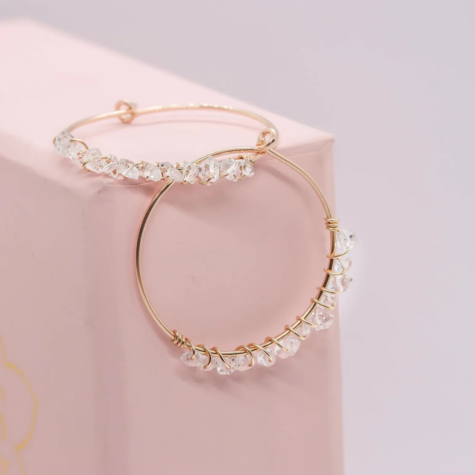 Pave Style Herkimer Hoops