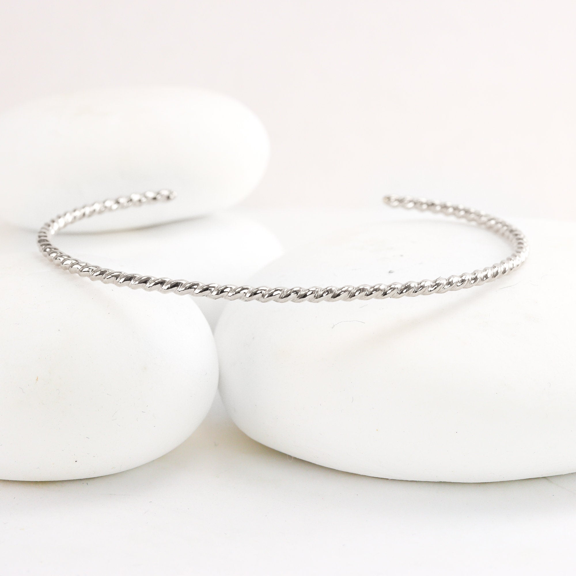 Silver Cuff Set - Matte and Ropes