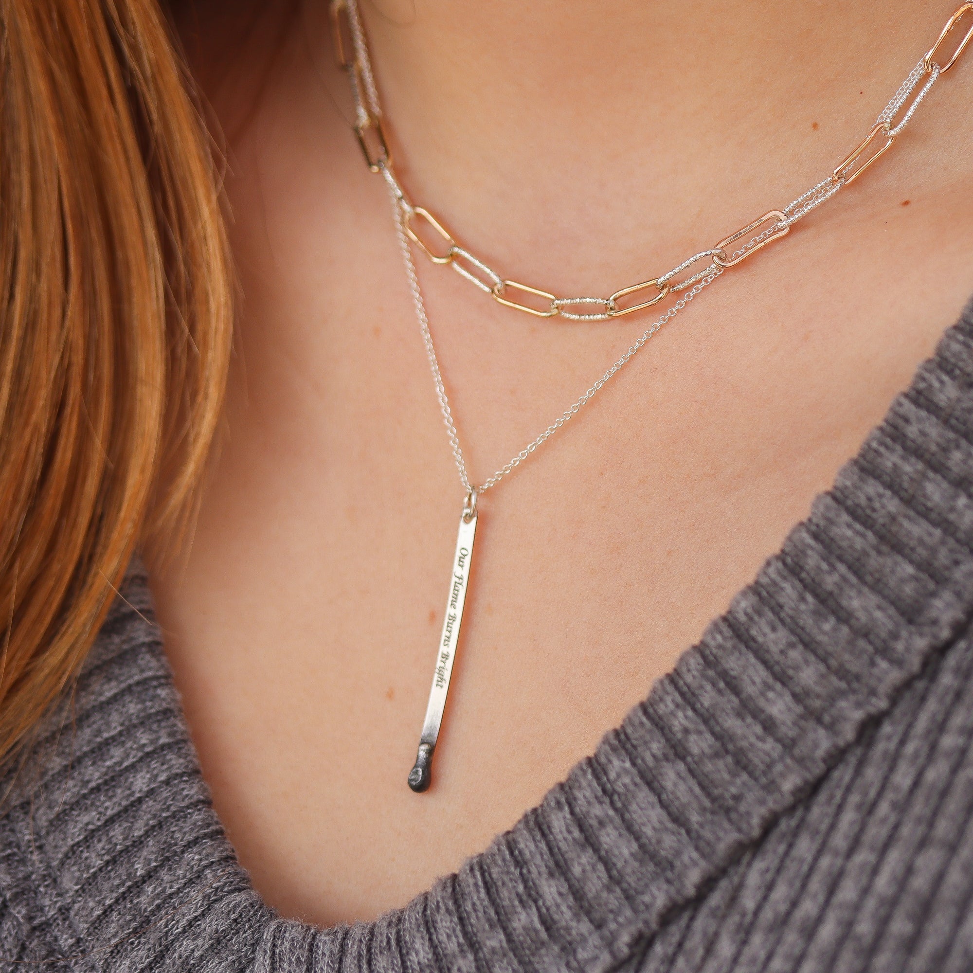 Silver Matchstick Necklace