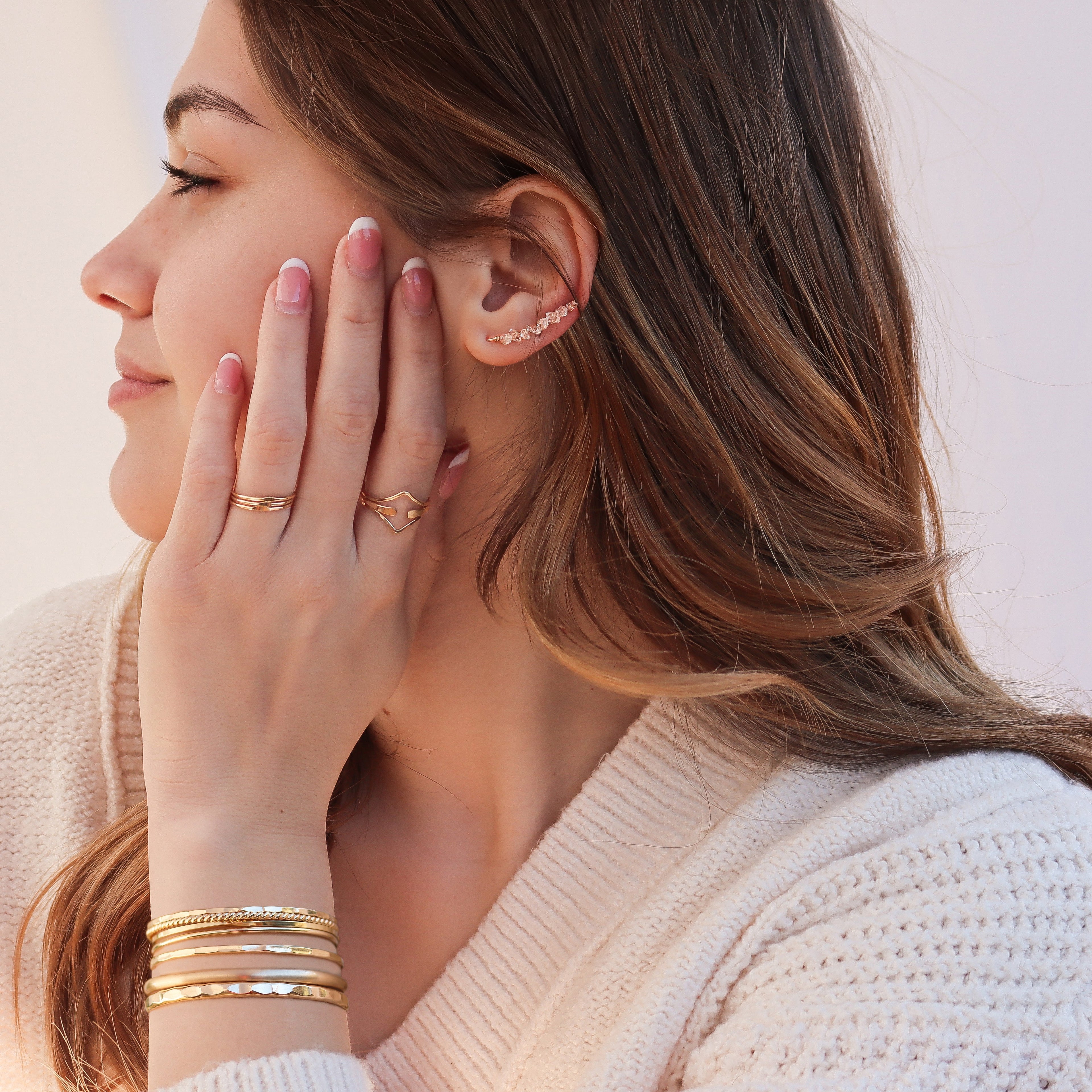 Smooth Cuff Set in Gold