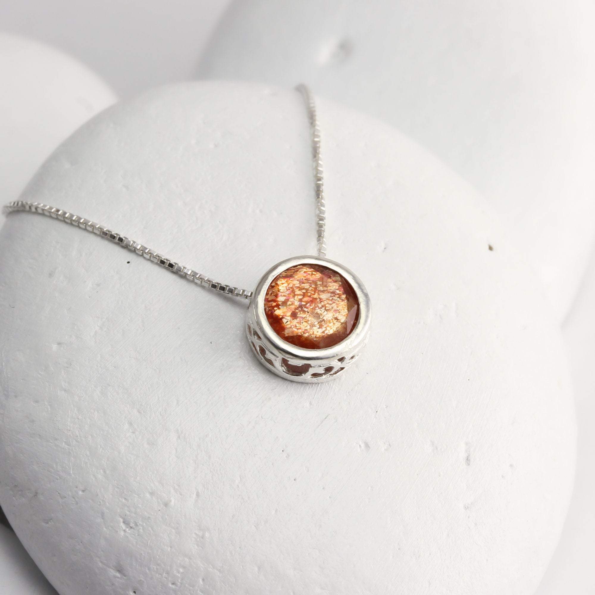 Sunstone Solitaire Necklace