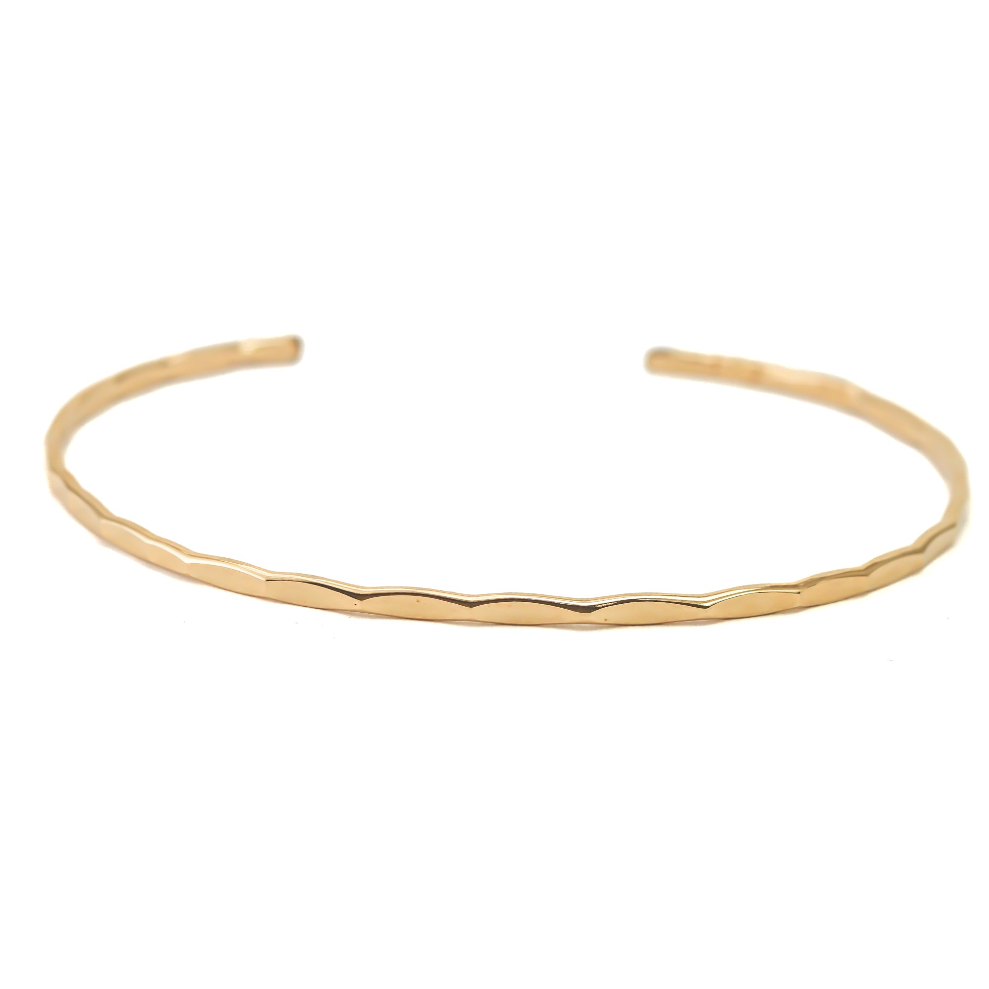 Thin Hammered Gold Cuff Bracelet