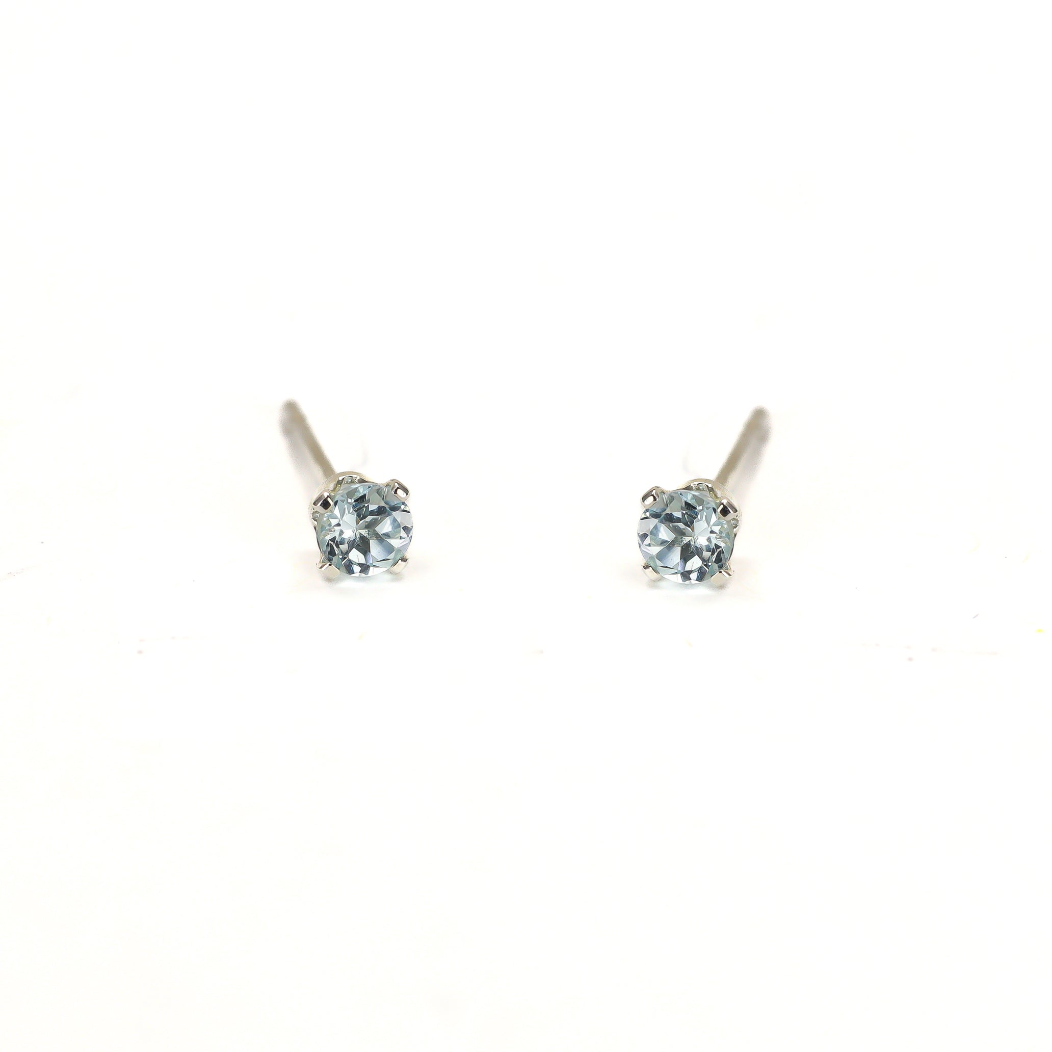 Tiny Aquamarine Stud Earrings