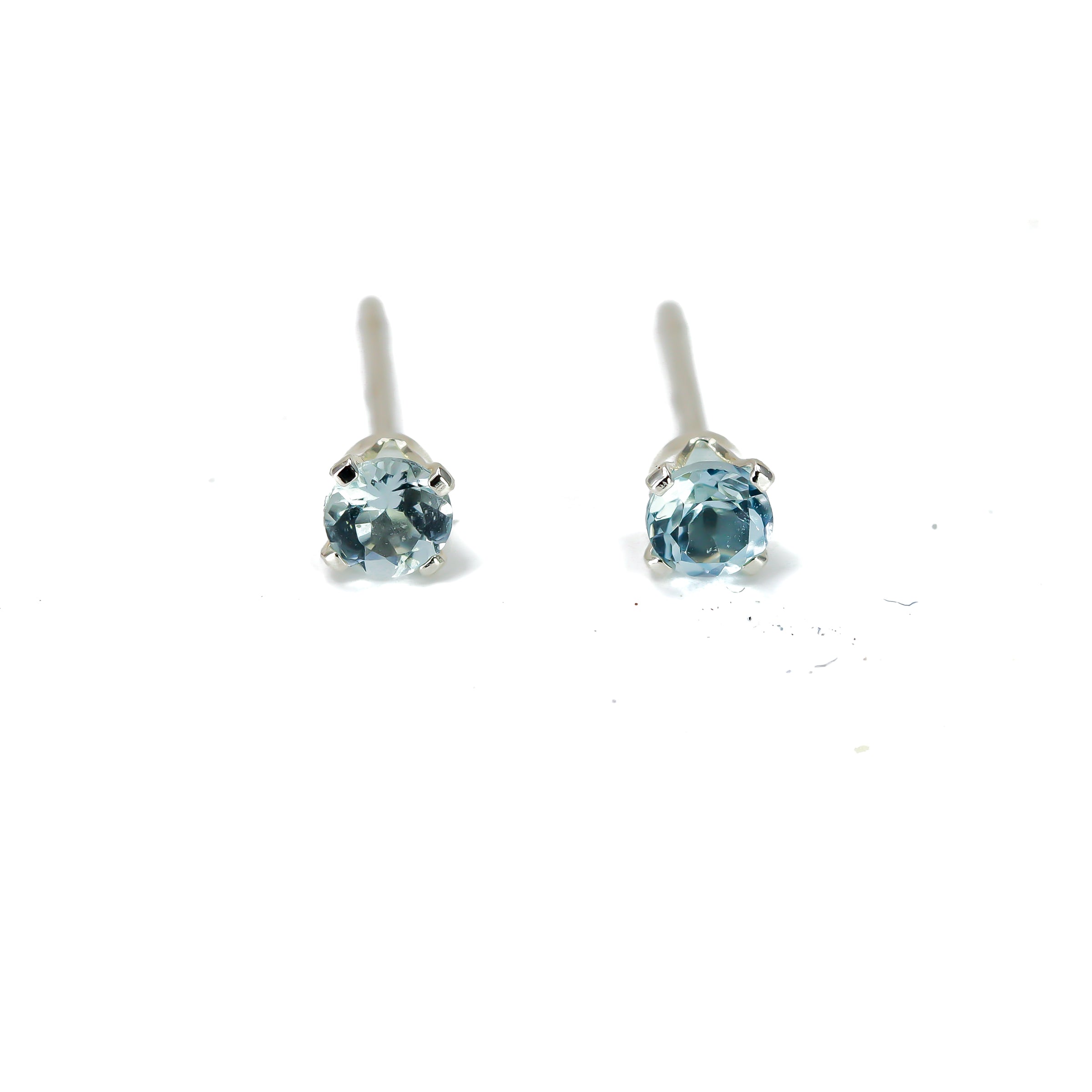Tiny Blue Zircon Stud Earrings
