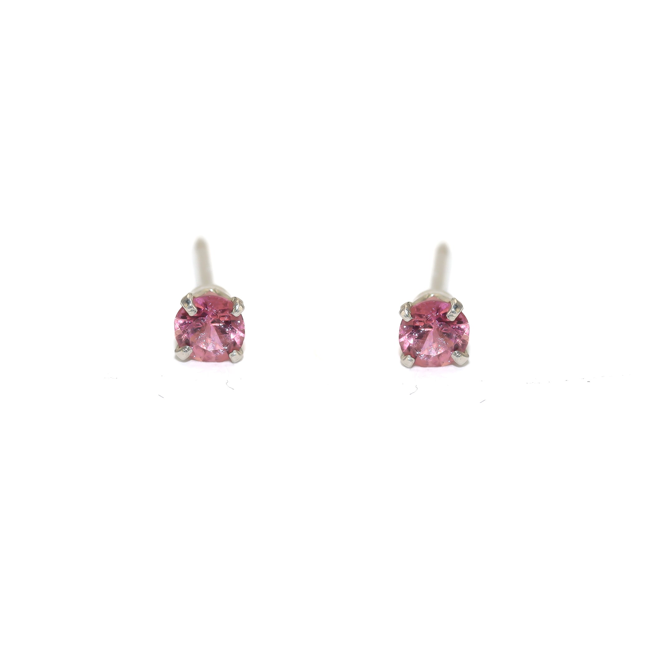 Tiny Pink Tourmaline Stud Earrings