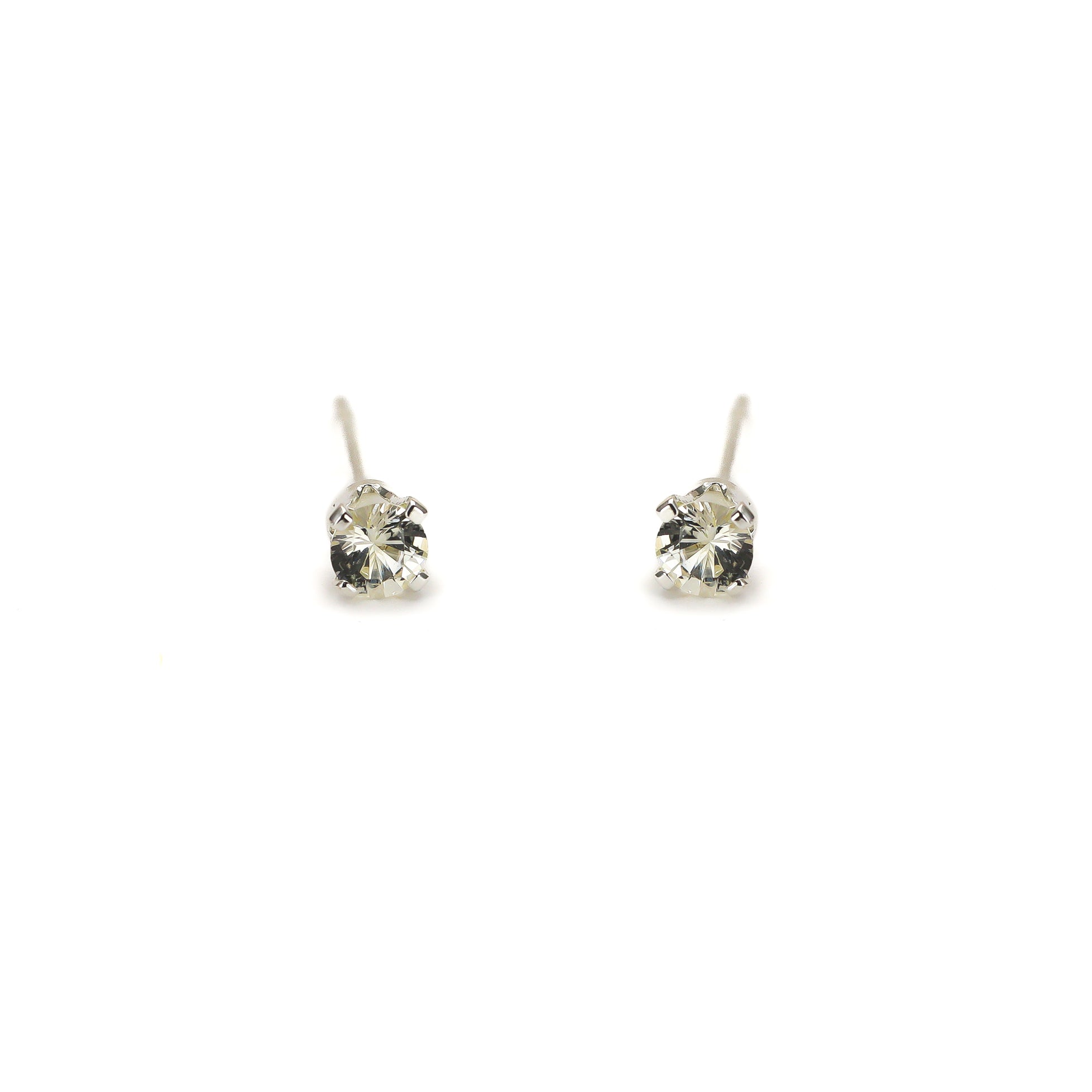 Tiny White Sapphire Stud Earrings
