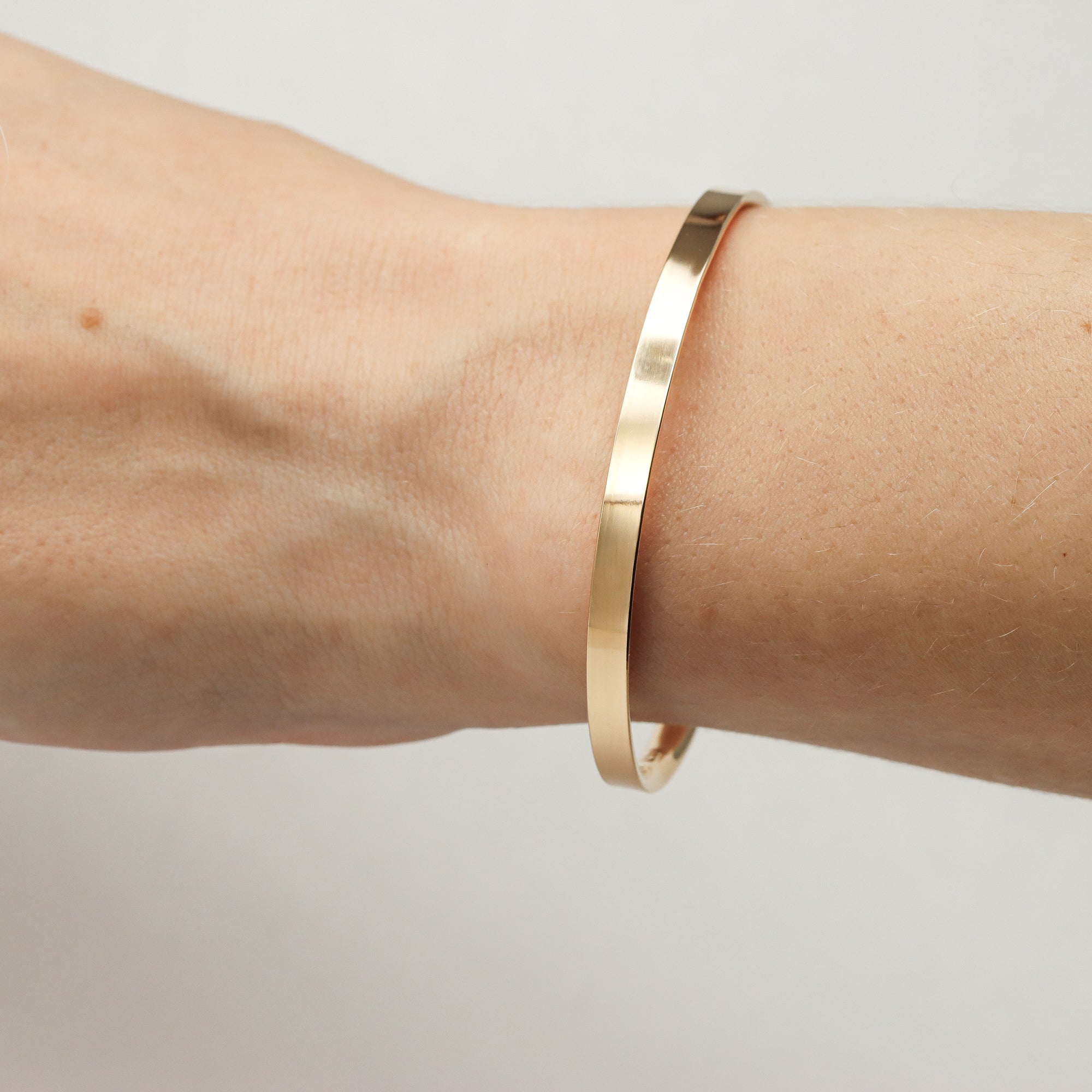 Wide Flat Gold Cuff Bracelet