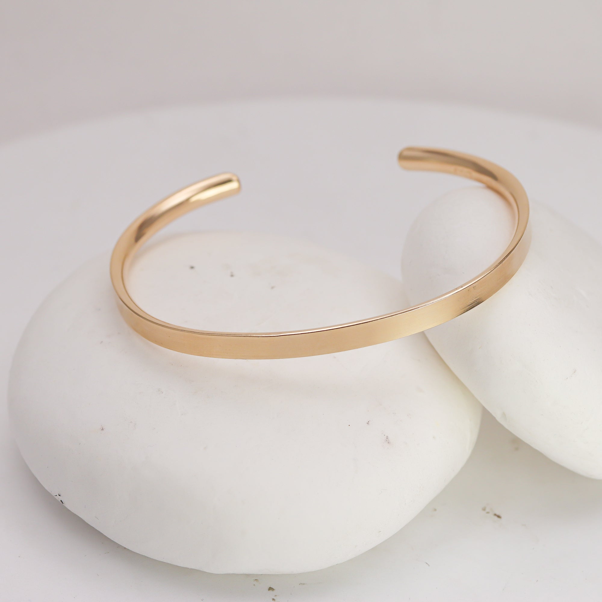 Wide Flat Gold Cuff Bracelet
