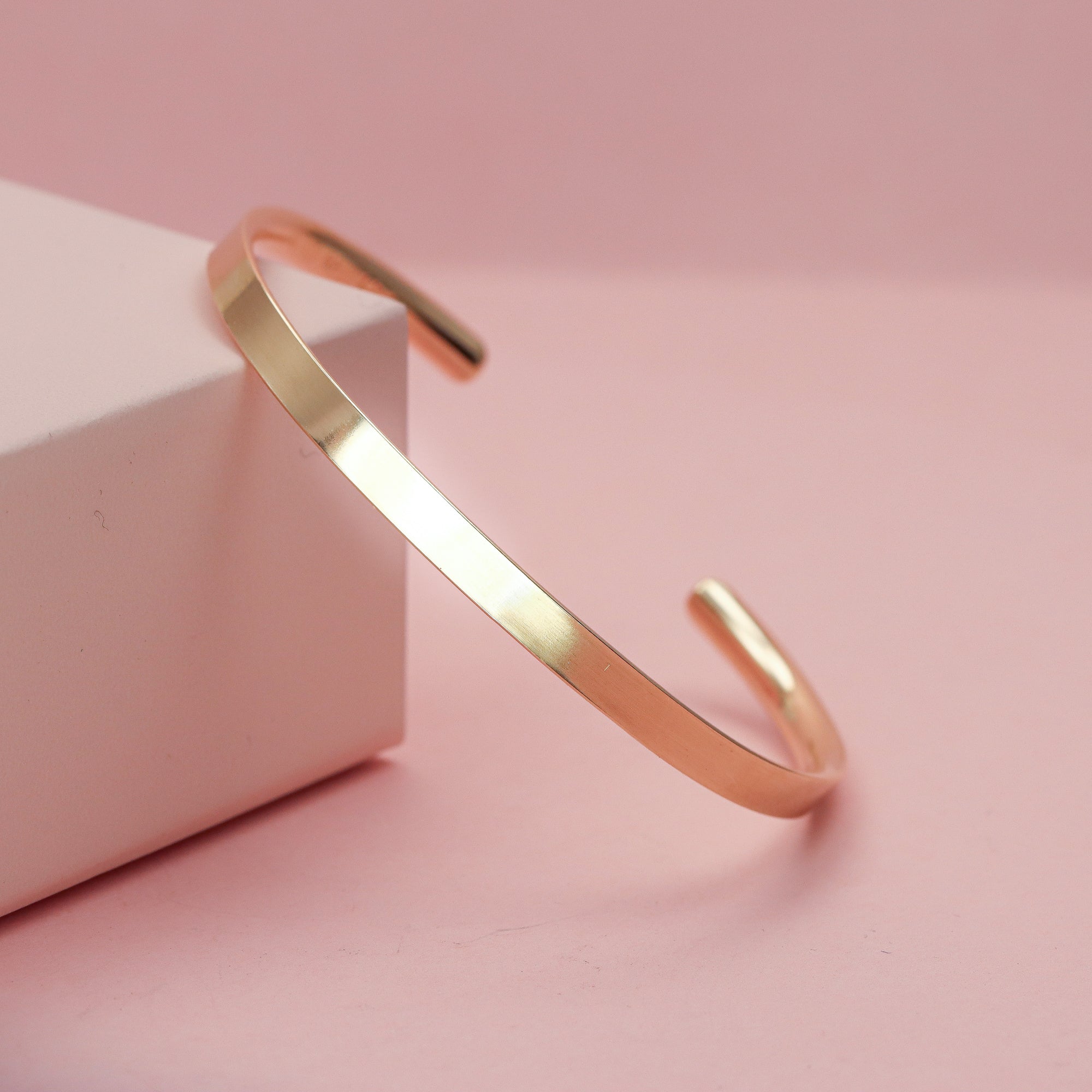 Wide Flat Gold Cuff Bracelet