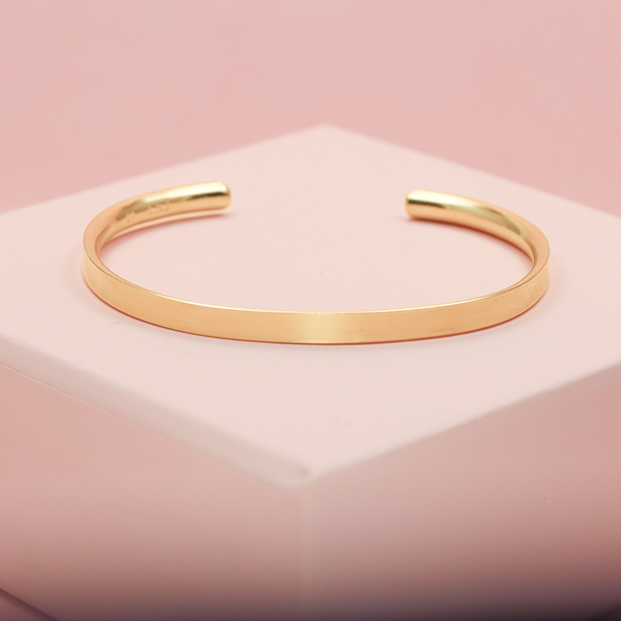 Wide Flat Gold Cuff Bracelet