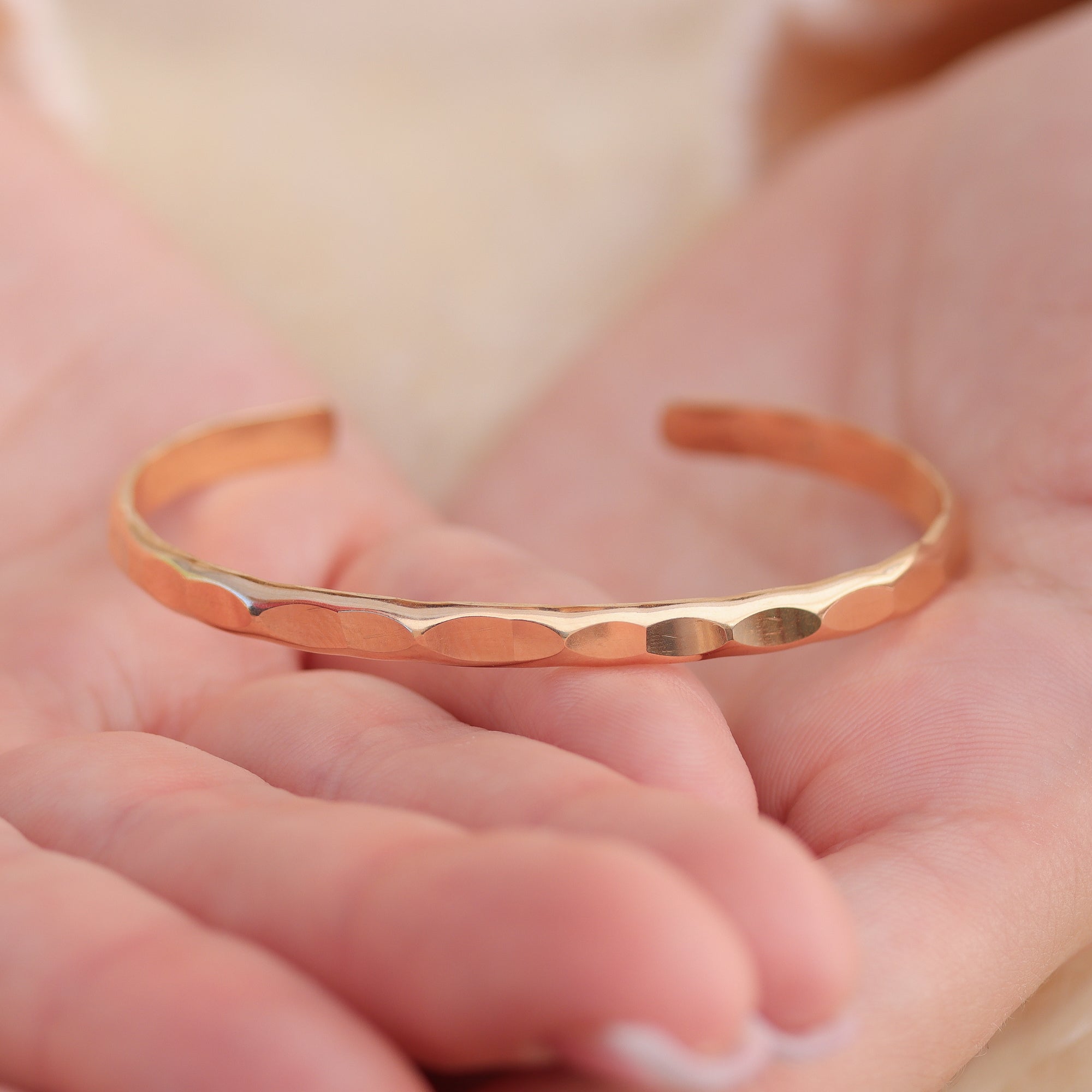 Wide Hammered Gold Cuff Bracelet