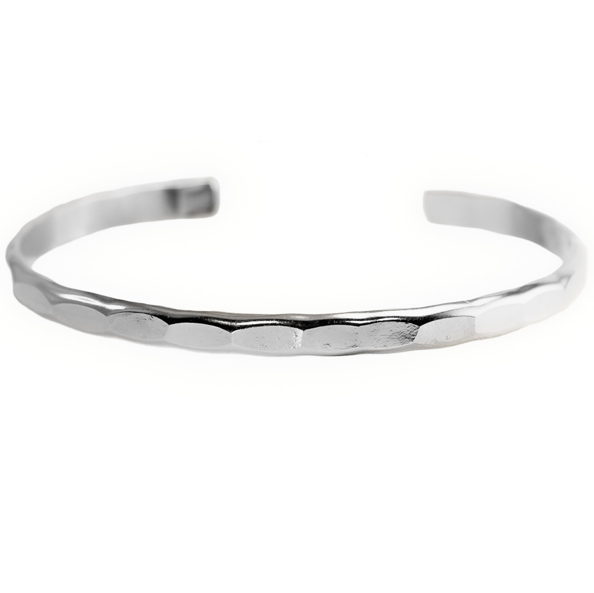 Wide Hammered Silver Cuff Bracelet