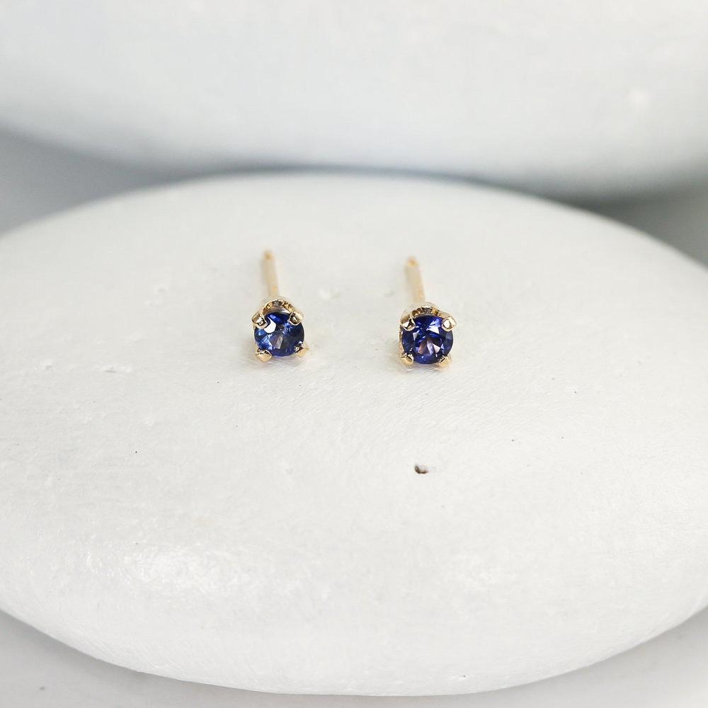 Solid 14K Gold Sapphire Studs