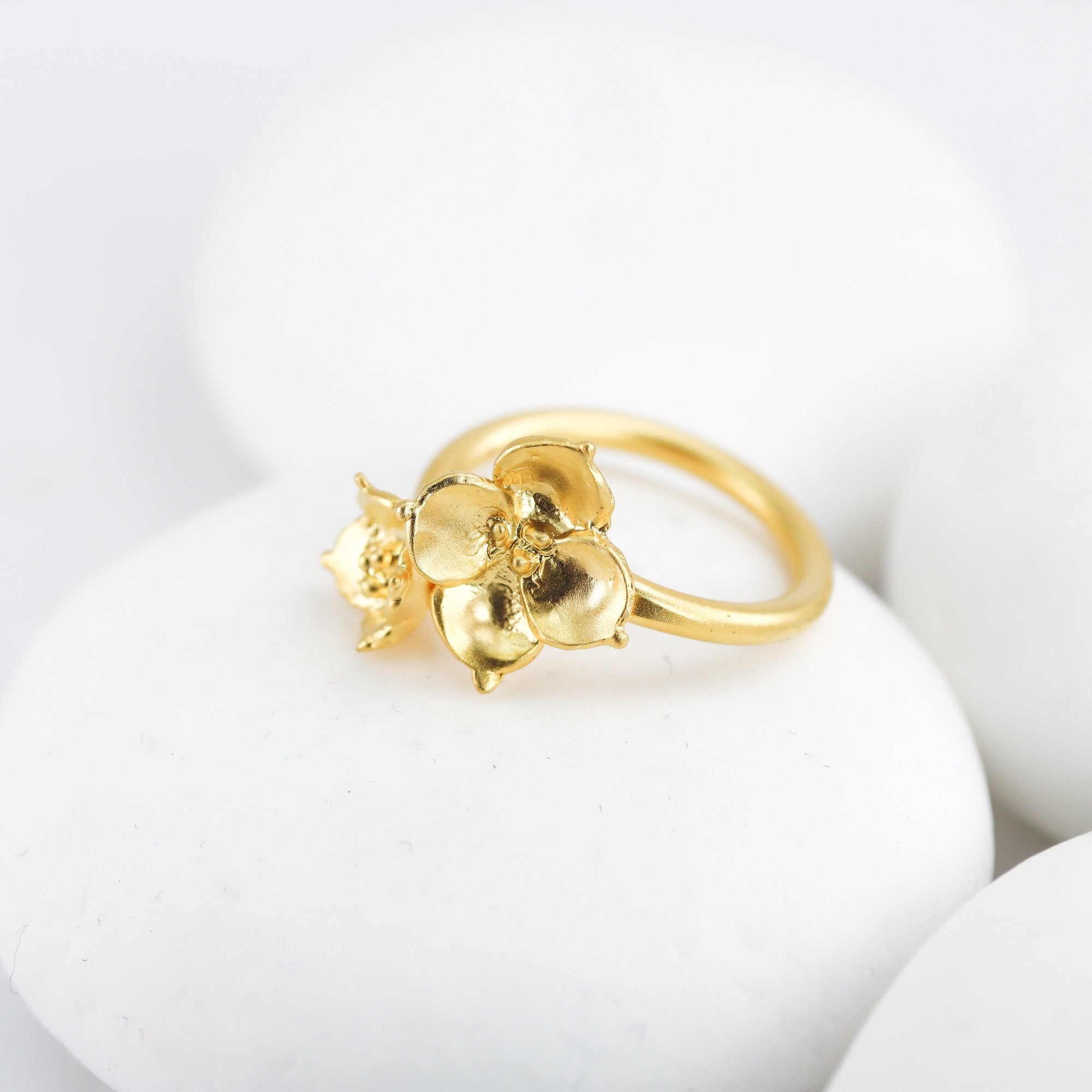 Succulent Flower Ring in Silver