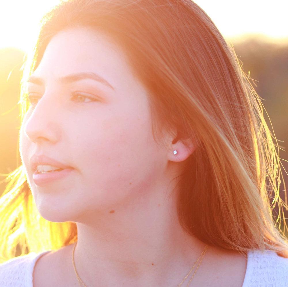 Tiny Silver Amethyst Studs
