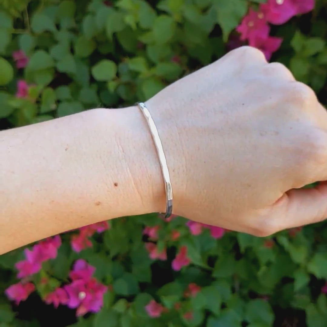 Medium Hammered Rose Gold Cuff Bracelet