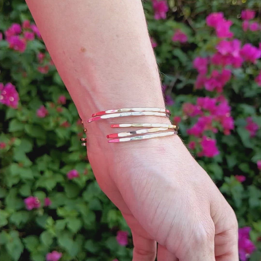 Thin Hammered Gold Cuff Bracelet