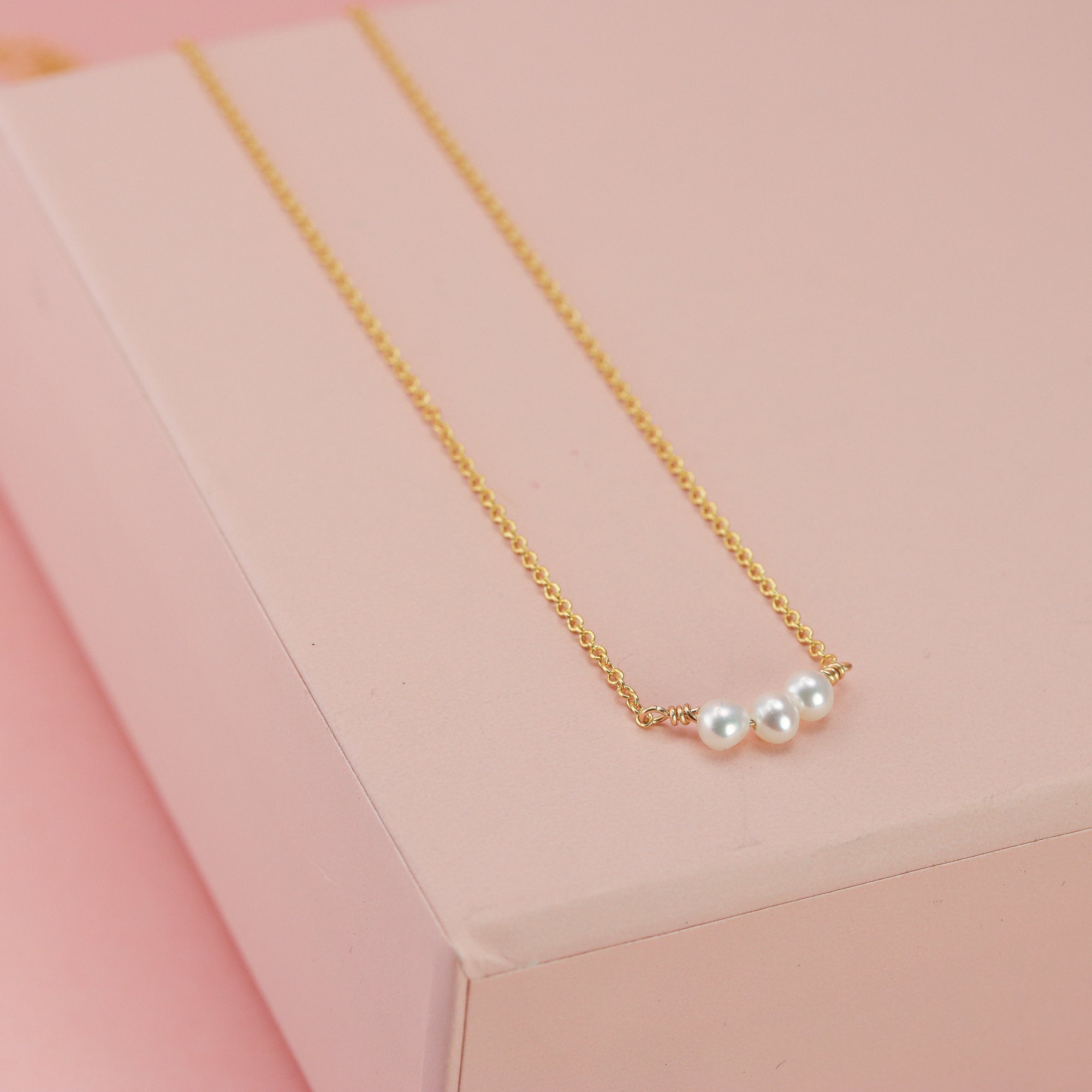 3 Pearl Bar Necklace
