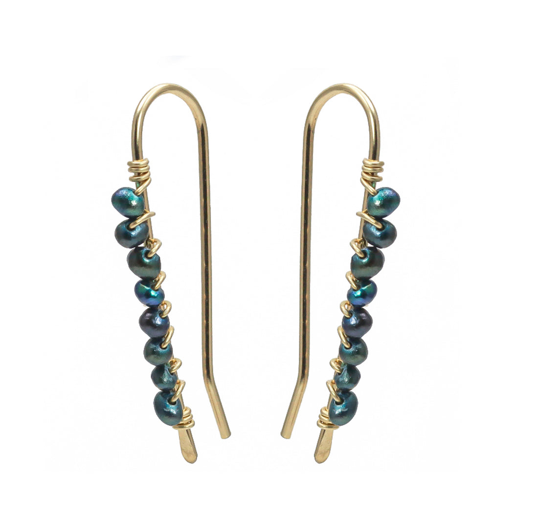 Black Pearl Ear Climbers