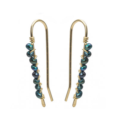 Black Pearl Ear Climbers