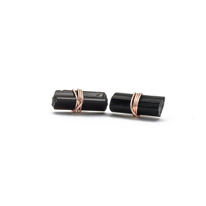 Black Tourmaline Bar Studs