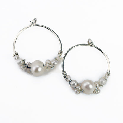 Bubbly Pearl Hoops