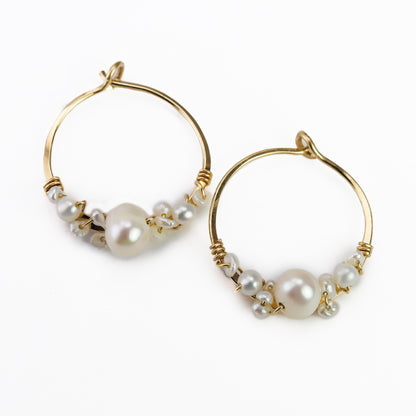 Bubbly Pearl Hoops